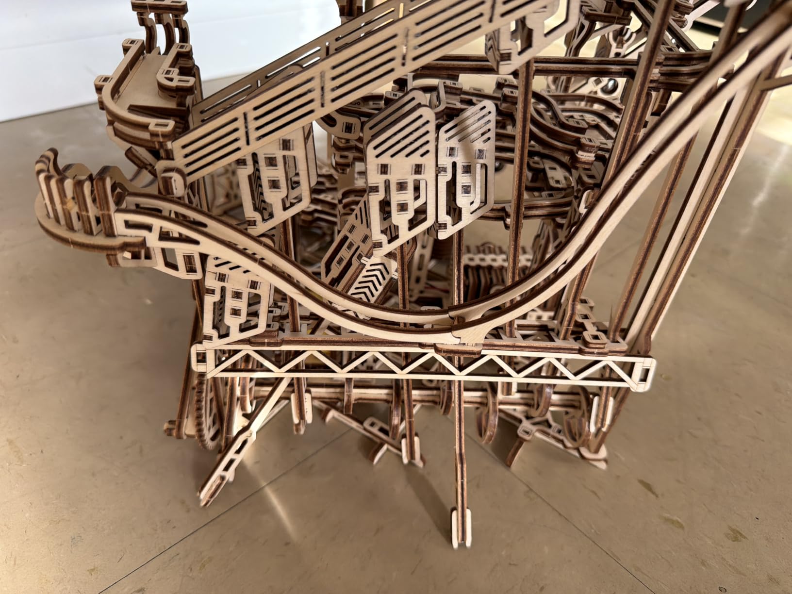 Wood Trick Wooden Marble Run Spiral Electric Motorized - Wooden 3D Puzzles for Adults to Build - 13x13 - Roller Coaster Mechanical Wooden Model Kits for Adults to Build customer photo 2