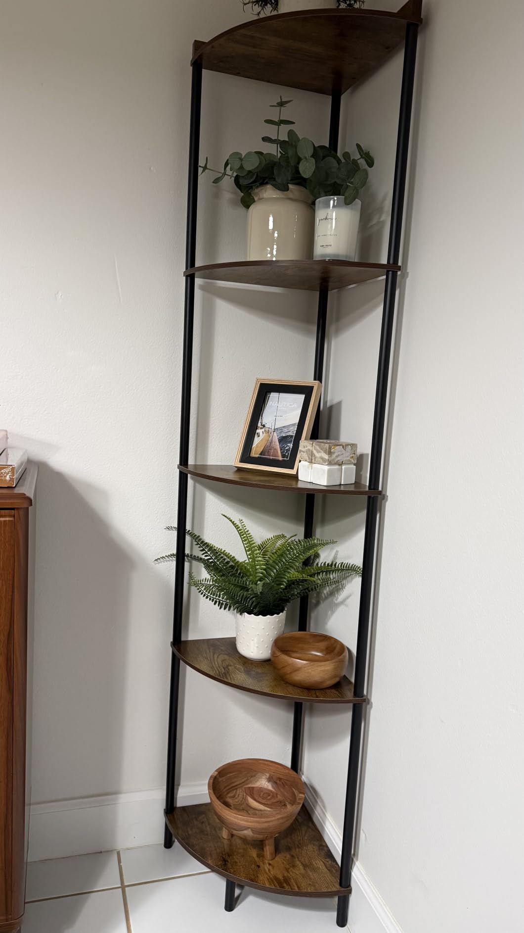SUNMORY 5 Tier Corner Shelf Stand, Industrial 65
