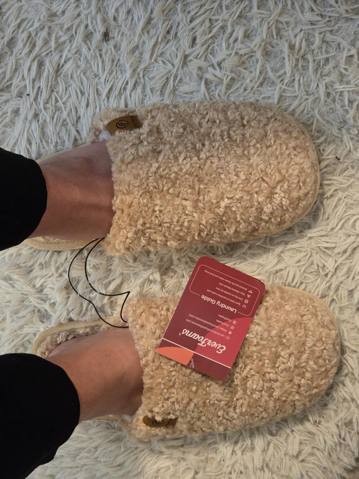 EverFoams Women's Fuzzy Slippers Warm Cozy Memory Foam Indoor House Shoes customer photo 2