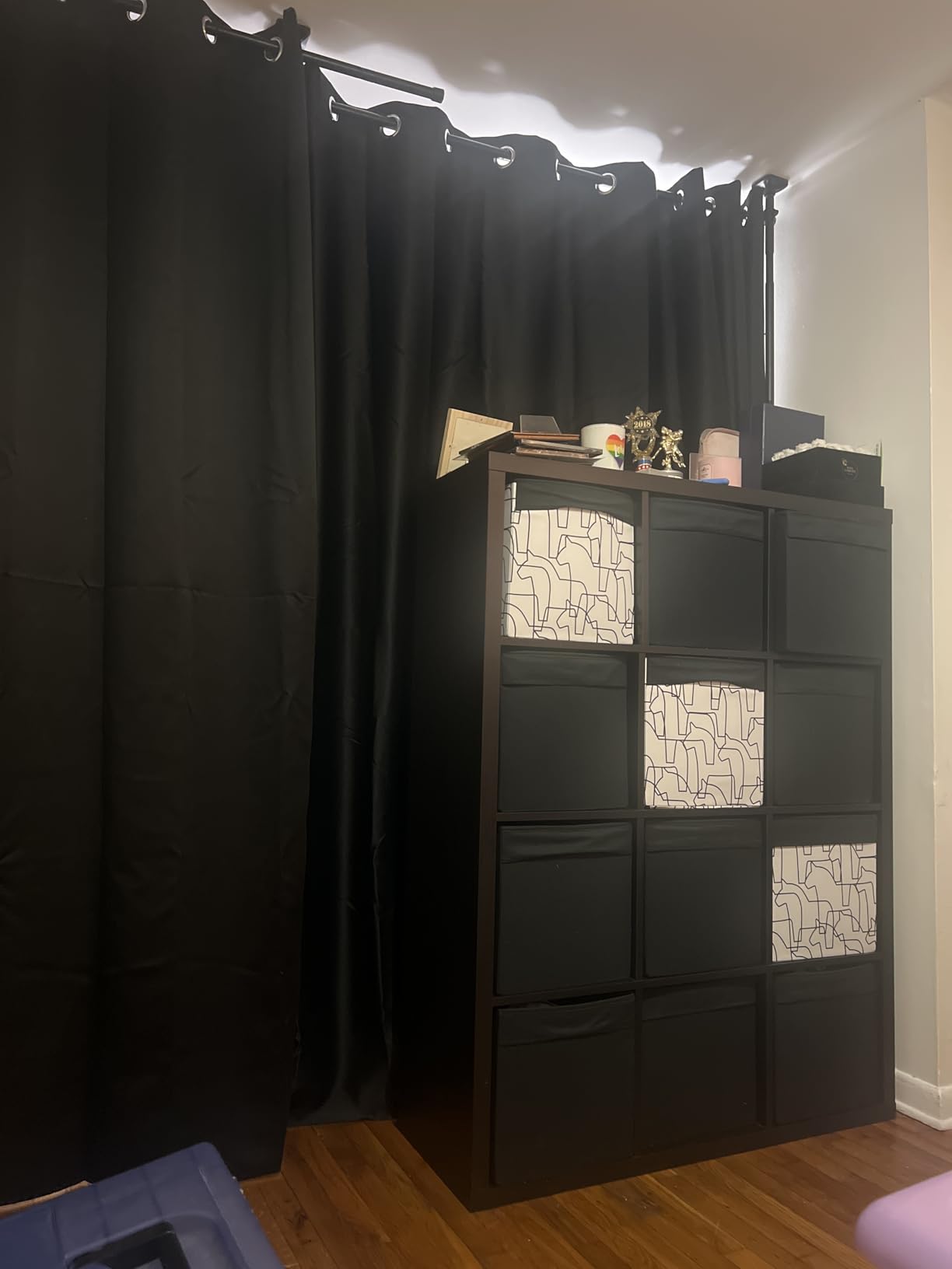 RYB HOME Extra Long Curtains for Home Theater Office Backdrop | Light Block Soundproof Privacy, W100 x L144, Black, 1 Panel customer photo 1