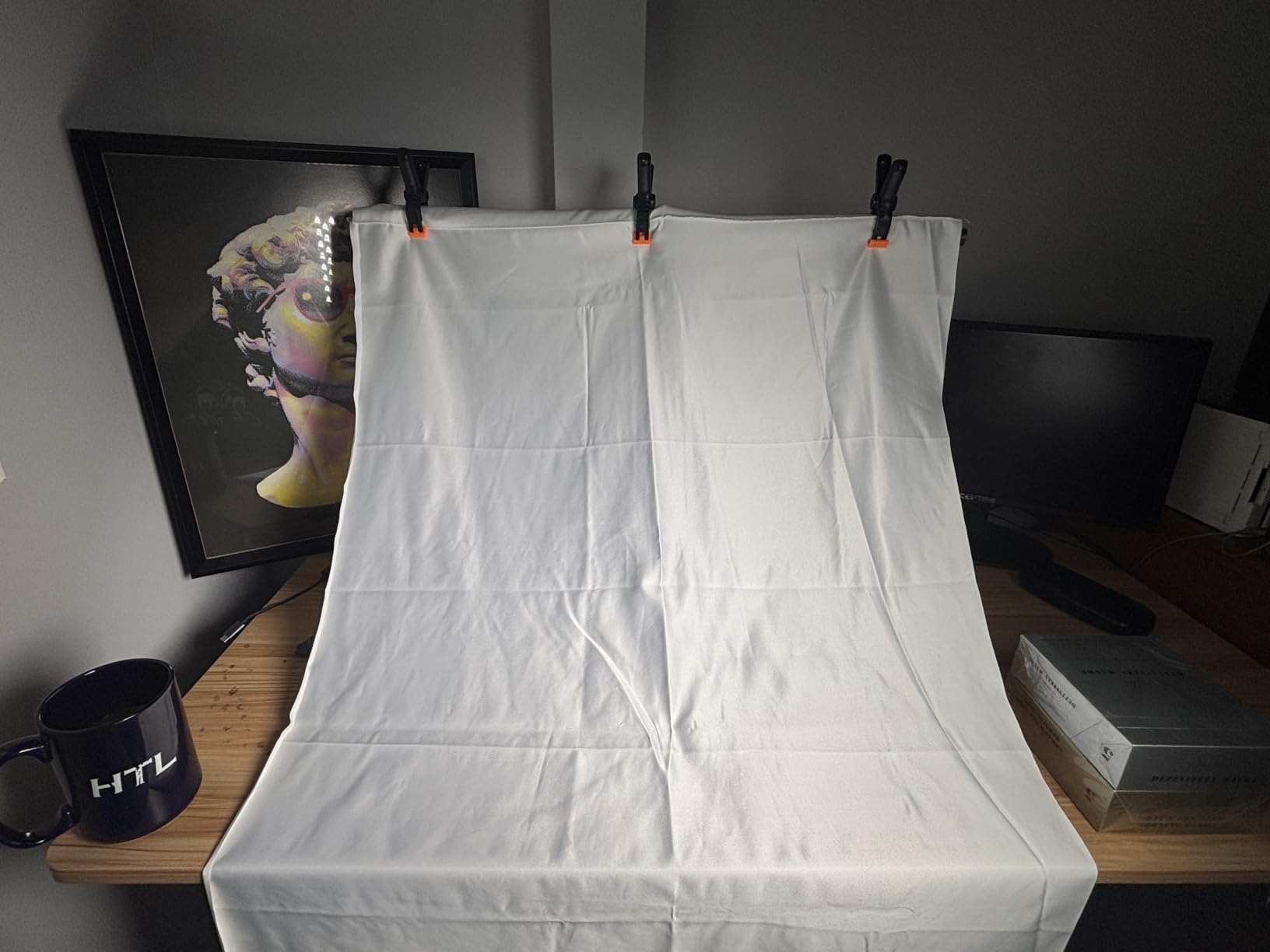 Green Screen Backdrop with Stand for Streaming, 6.5X 10ft (WxH) Protable Green Screen with 6.3 x 6.5 ft Stand kit, Greenscreen Background with Stand Carrying Bag 5 Spring Clamps customer photo 2