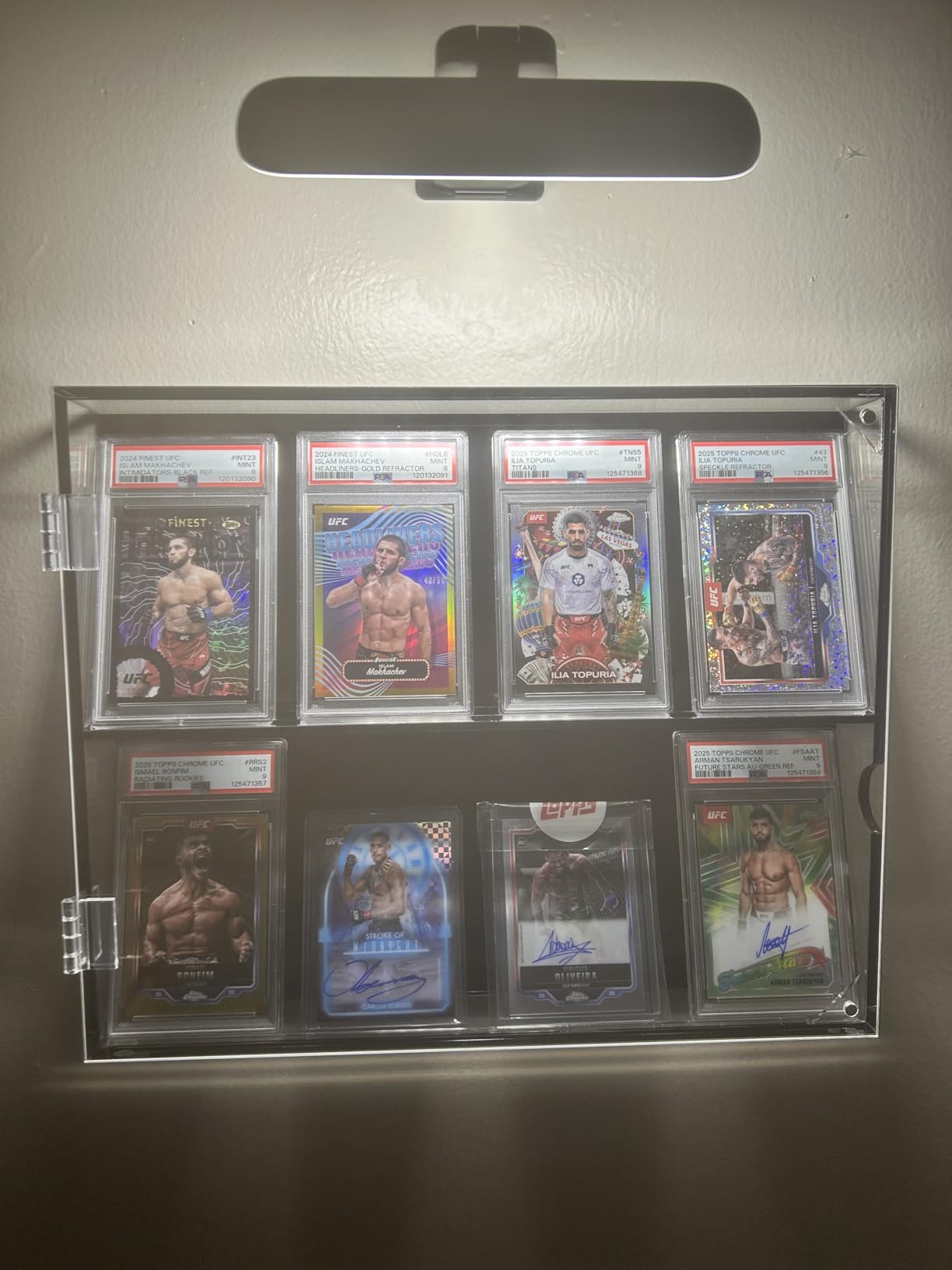 NIUBEE Graded Card Display Case for Sport Baseball PSA Slab, Clear Acrylic | Horizontal; UV Protection; Wall Mount; Magnetic Door; 180 Degree Clear View customer photo 2