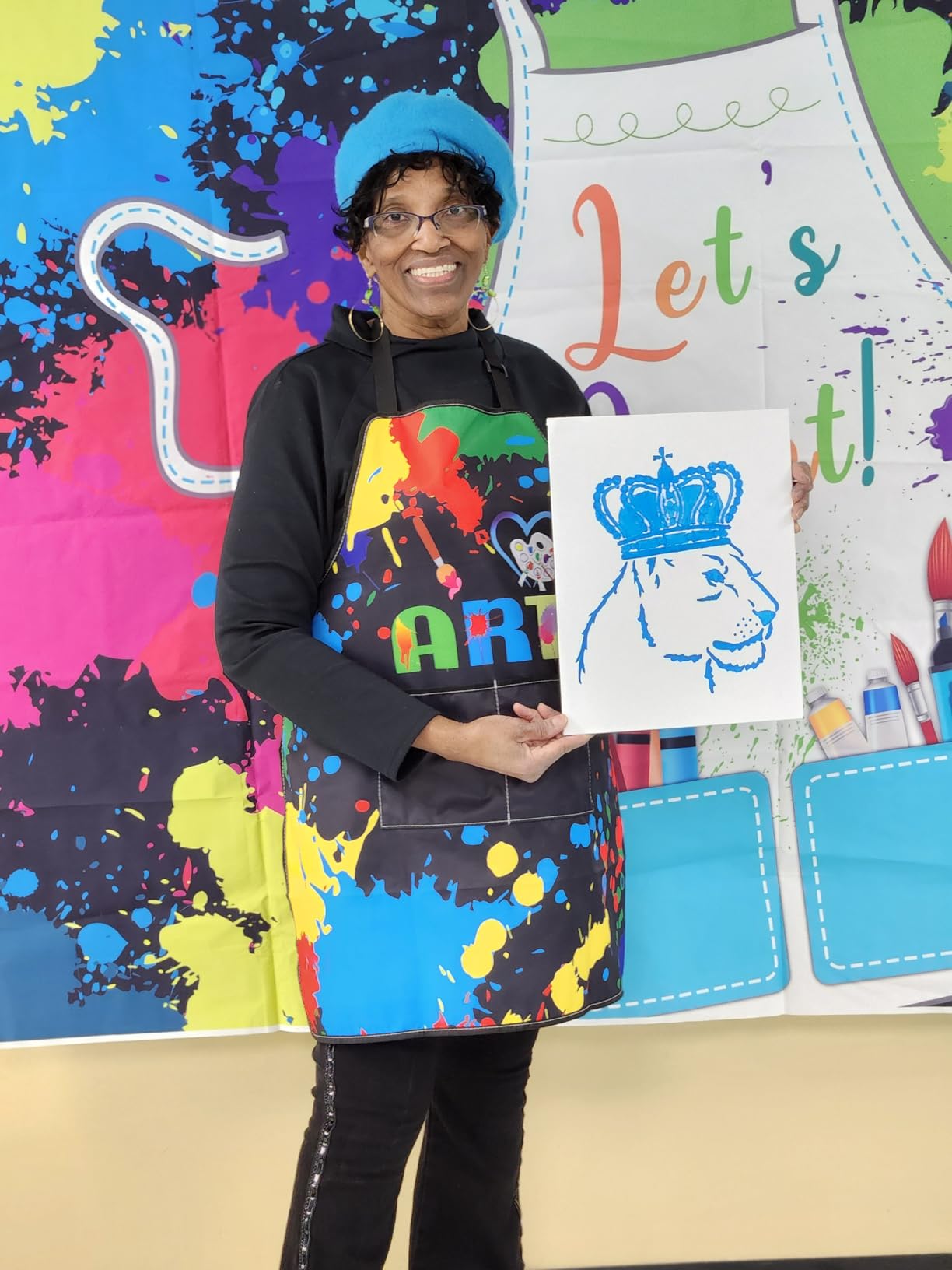 MBMSO Painting Artist Apron with Pockets Artist Painter Gifts Art Lover Gift for Art Teacher Student Painter Apron Waterproof customer photo 2