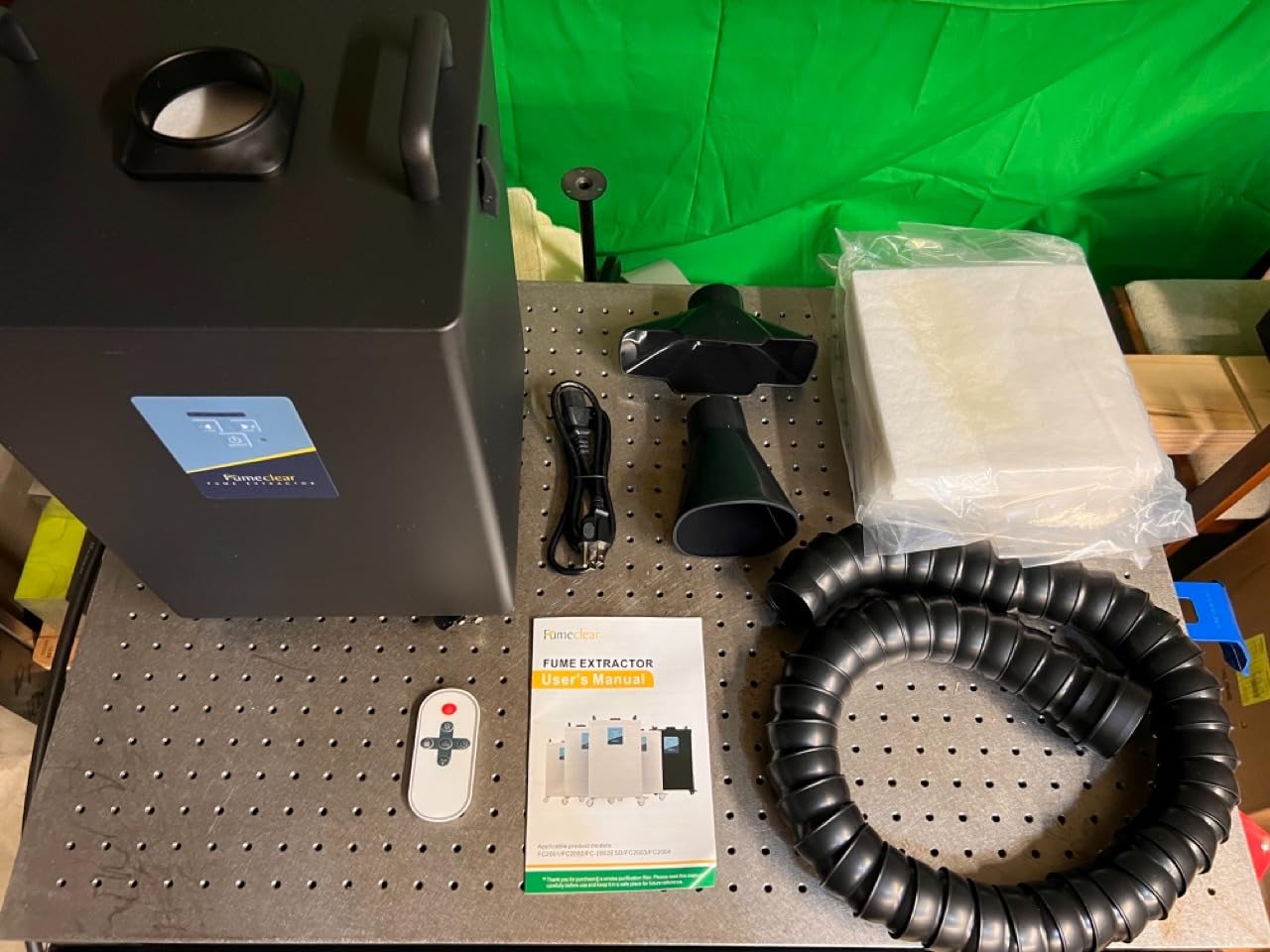 FumeClear FC-2002A Laser Fume Extractor with Outdoor Vent for Odor Removal | For F/S/P/D/M Series 5-40W Laser Engraver & Cutter, 3D Printer, Welding, 153CFM, 12 Filters for Fumes, Dust & Other VOCs customer photo 1