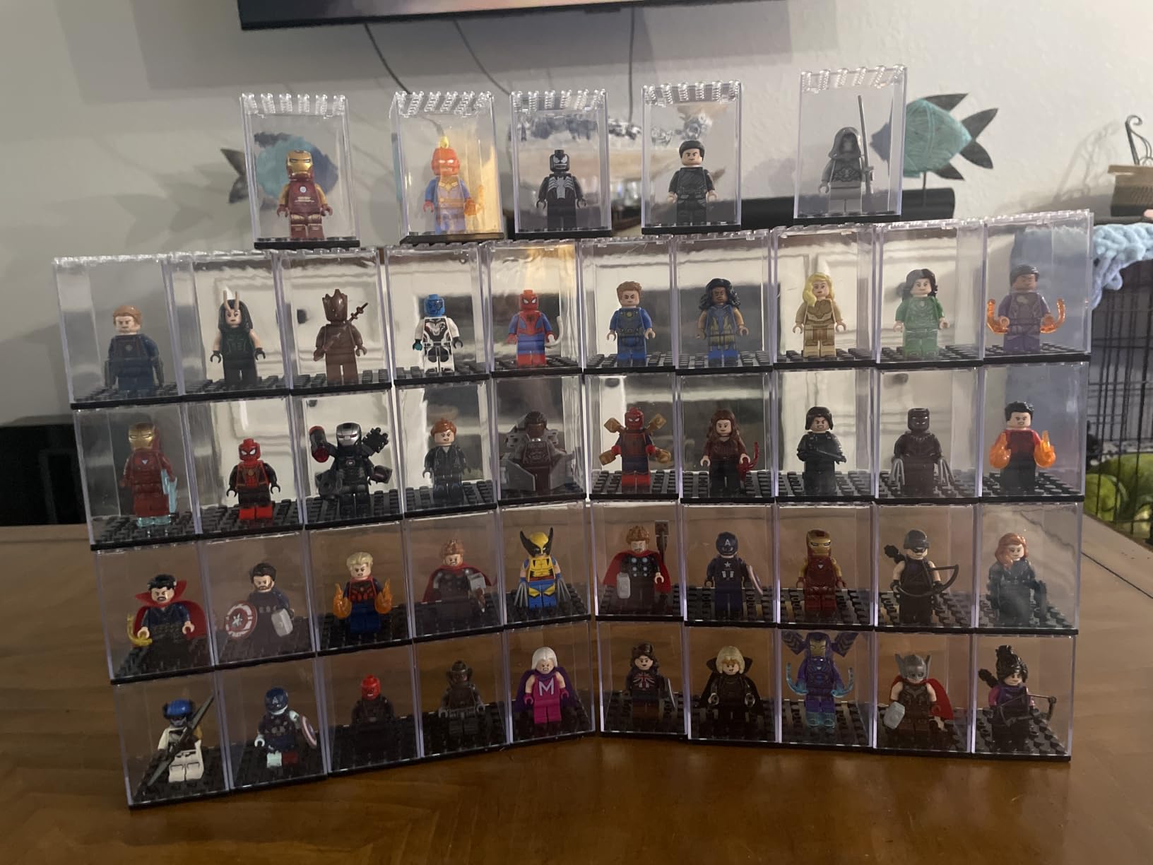 15 Display Cases Fits for Minifigures, Mini-Figures Display Boxes Dust-Proof (Black) customer photo 2