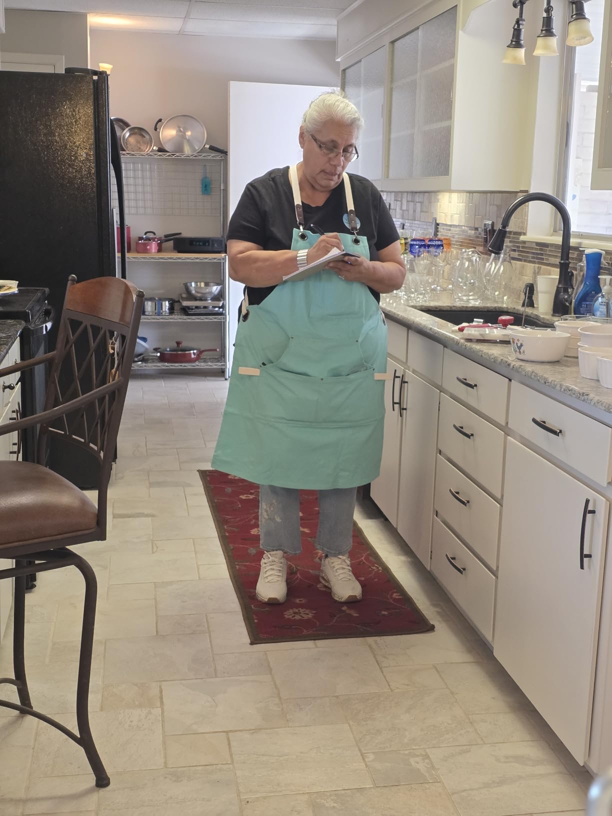 Kitchen Apron, Work Apron, Canvas, Multiple Pockets, Gardening, Painting, BBQ, Artist, Carpenter, Sizes M to XXL, Blue customer photo 2