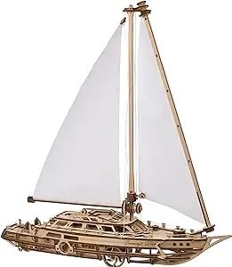 UGEARS Serenity's Dream Model Yacht 3D Wooden Puzzles for Adults, Wooden Models for Adults to Build - DIY Kit, Brain Teaser, Building Unique Puzzle, Gift for Engineers, Hobby Craft, Miniature Model customer photo 1