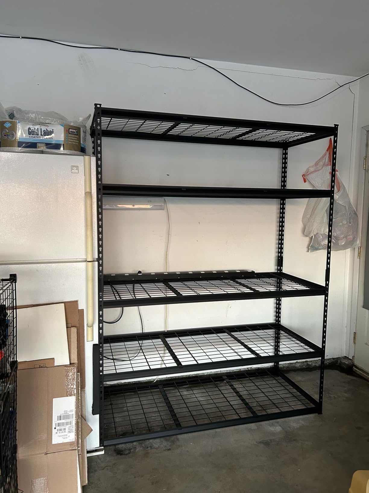 VEVOR Storage Shelving Unit 5-Tier Adjustable 2000 lbs Capacity Black | Heavy Duty Garage Shelves Metal Organizer Wire Rack, 60