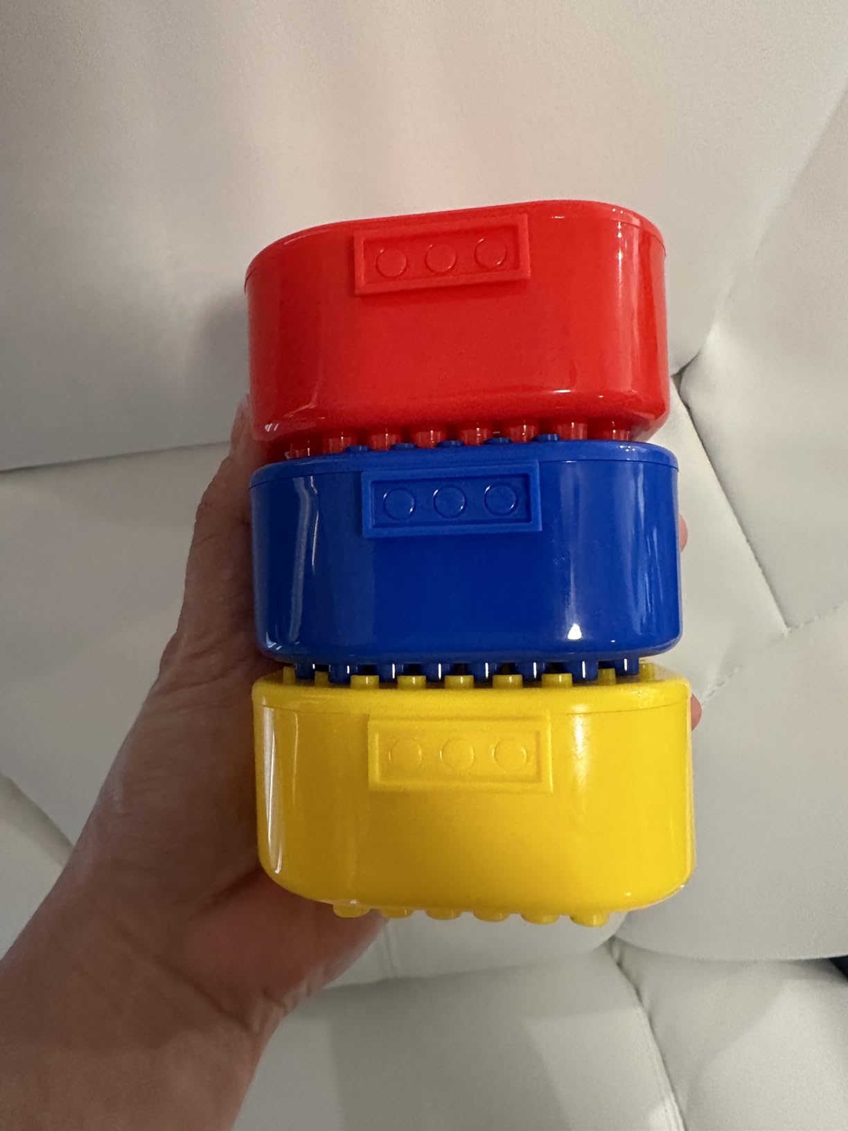 Practicon Building Blocks Toy Storage & Display Boxes with Baseplate Top, Portable Travel Case, Holds Small Parts, Minifigures, Bricks, Snap Closure, Connects Top & Bottom, 3 Pack customer photo 1