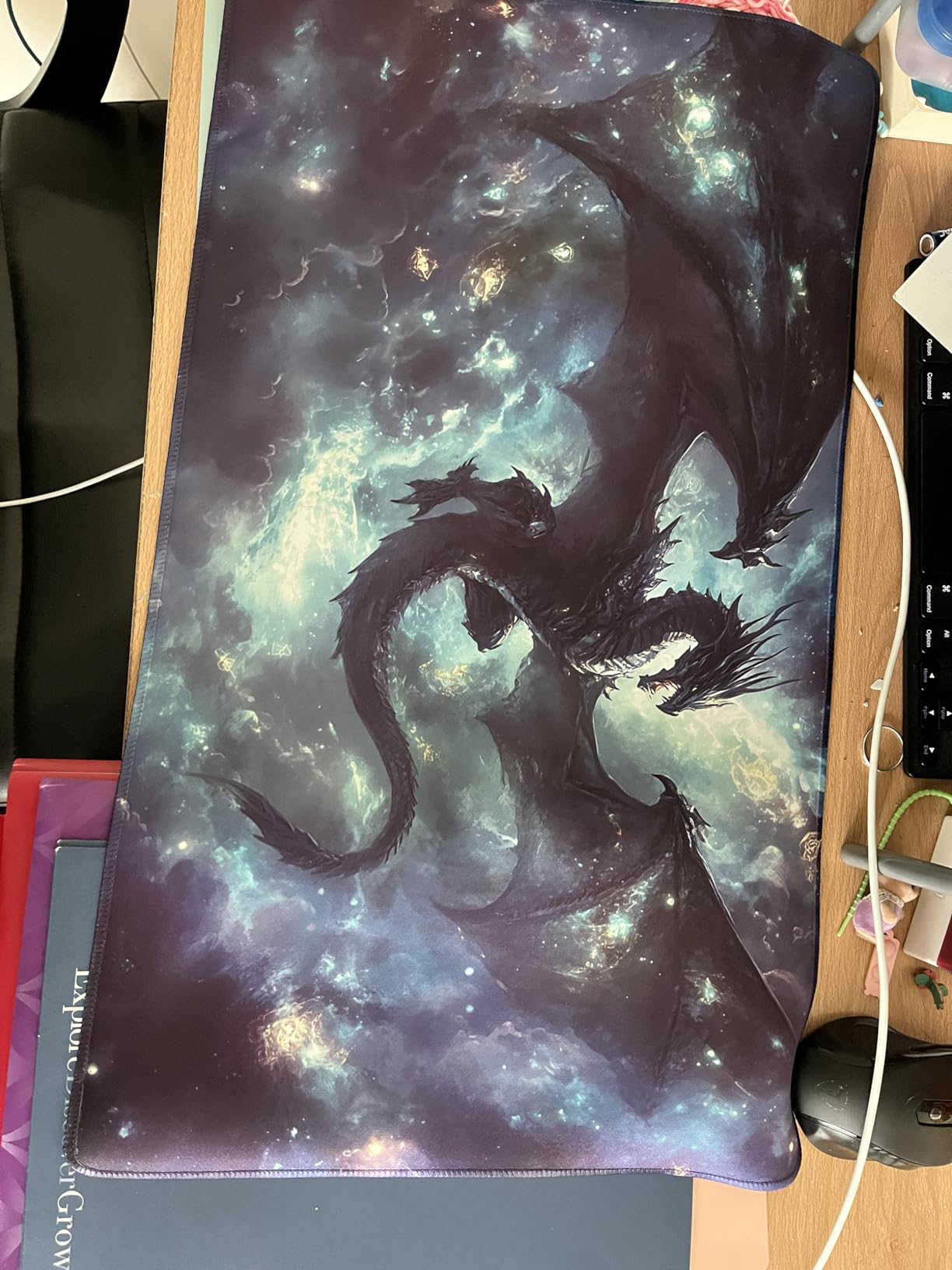 MTG Playmat Size 24x14in Free Storage Bags Non-Slip Backing, Ideal for Card Game Enthusiasts TCG Playmat (Shadow Dragon-No Deck) customer photo 2