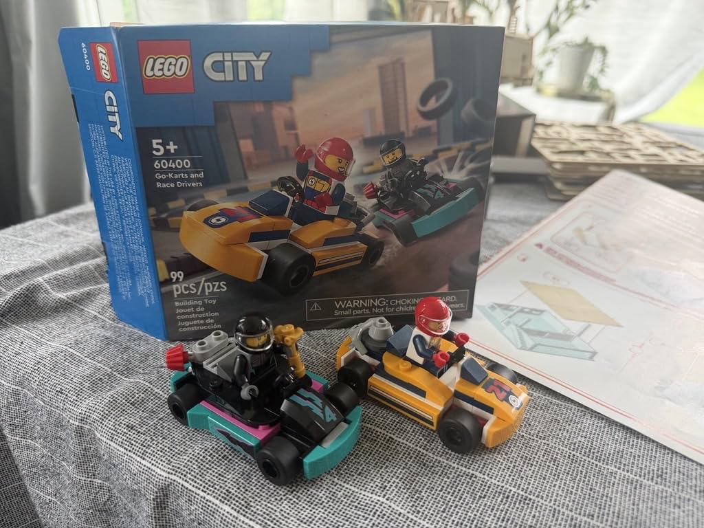 LEGO City Go-Karts and Race Drivers Toy Playset, 2 Driver Minifigures, Racing Vehicle Car Toys, 60400 customer photo 2