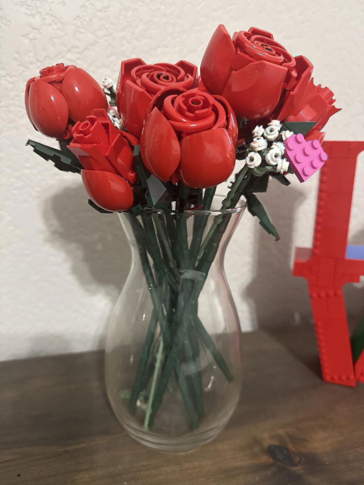 Botanicals Bouquet of Roses Artificial Flowers - Fake Red Roses Building Set for Adults, Ages 18+ - Home Decor for Table Display - 10328 customer photo 2