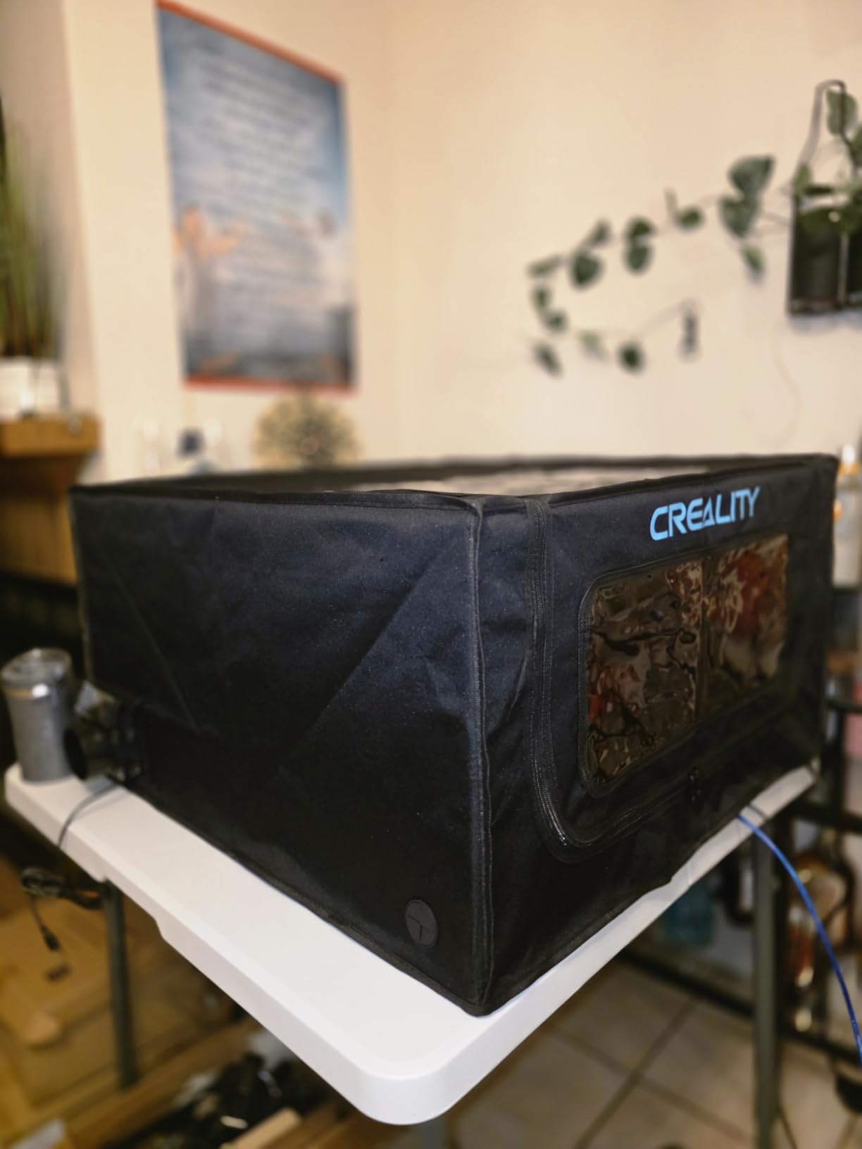 Creality Laser Engraver Cover V2.0 Fireproof and Dustproof Protective Enclosure with Exhaust Fan 4000RPM Pipe for Most Laser Cutter, Insulates Against Smoke, Odor and Noise Eye Protection720x720x400mm customer photo 2