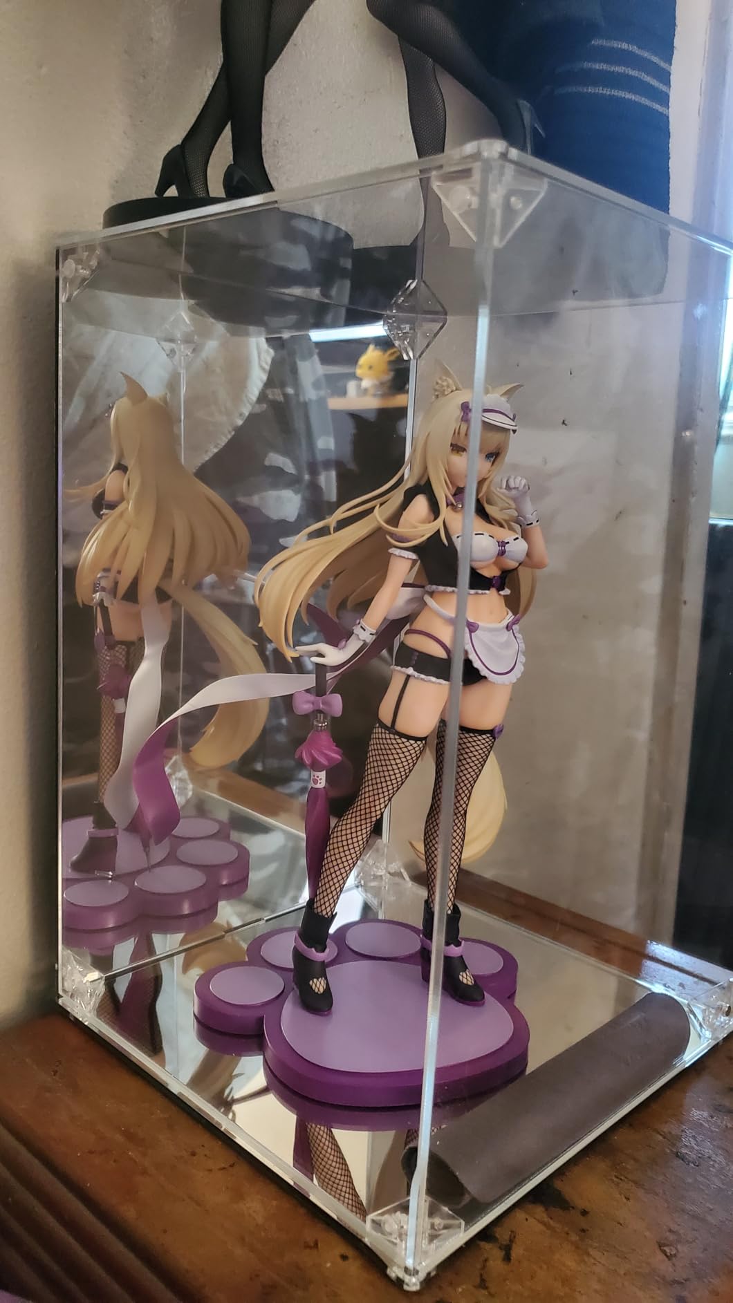 Acrylic Display Case, Mirrored Back and Base, UV Protected, Front Door with Magnetic Buckle, Display Box, Dustproof Showcase for Figures, Collections, Models, Toys (6x6x10 inch) customer photo 1