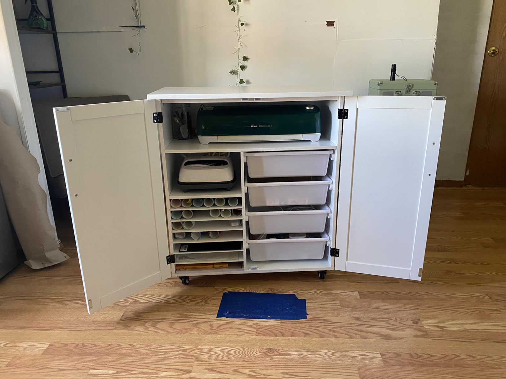 GDLF Craft Cart Compatible with Cricut Machine Cricut Table with Storage Cabinet Rolling Cart Furniture with Drawers Designed for Accessories Organization customer photo 2