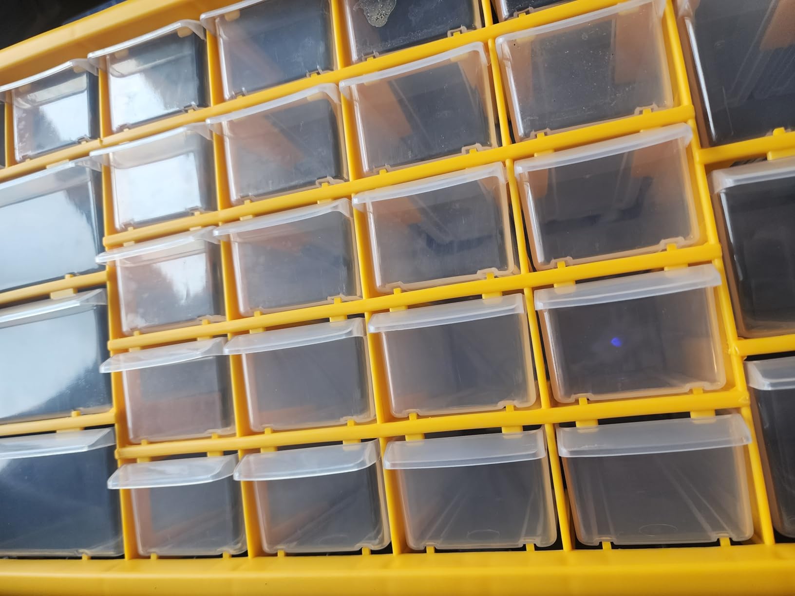 30-Drawer Plastic Small Parts Organizer - Desktop or Wall Storage Drawers for Organizing Hardware, Crafts, Garage, or Classroom by Stalwart (Yellow) customer photo 2