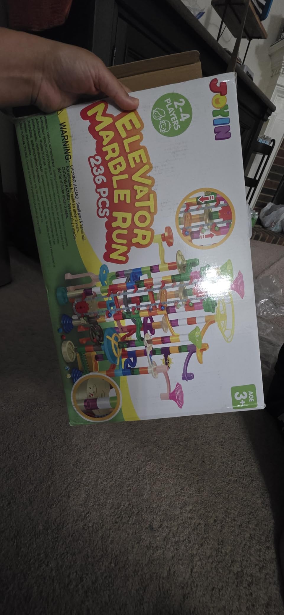 JOYIN 236Pcs Glowing Marble Run with Motorized Elevator - Construction Building Blocks Toys with 30 Glow in The Dark Plastic Marbles customer photo 2