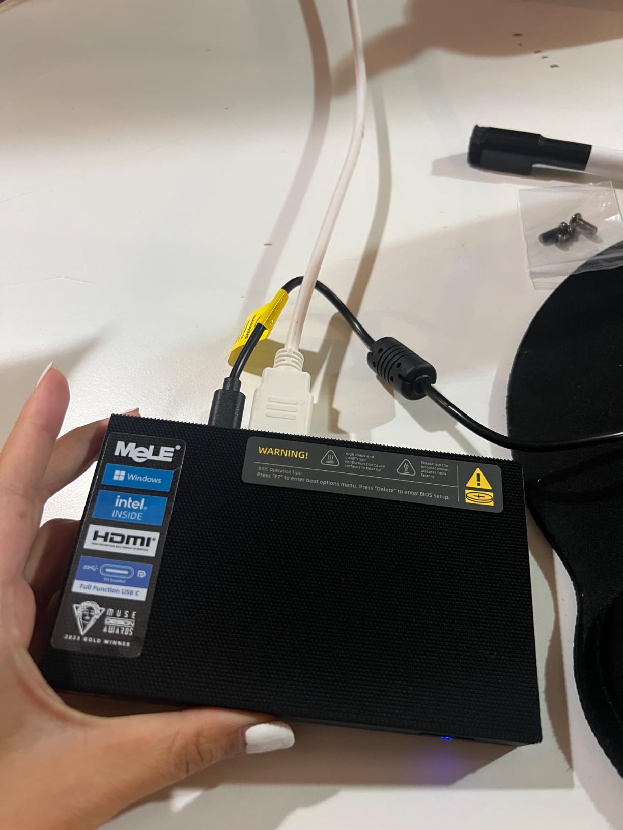 MeLE Mini PC Quieter 4C, N100 Fanless Mini PC 16GB RAM 512GB Storage | Full-functional USB-C, Support 4K triple display, dual-band WiFi, ideal for Home, Office, Education, Industry, Astrophotography customer photo 1