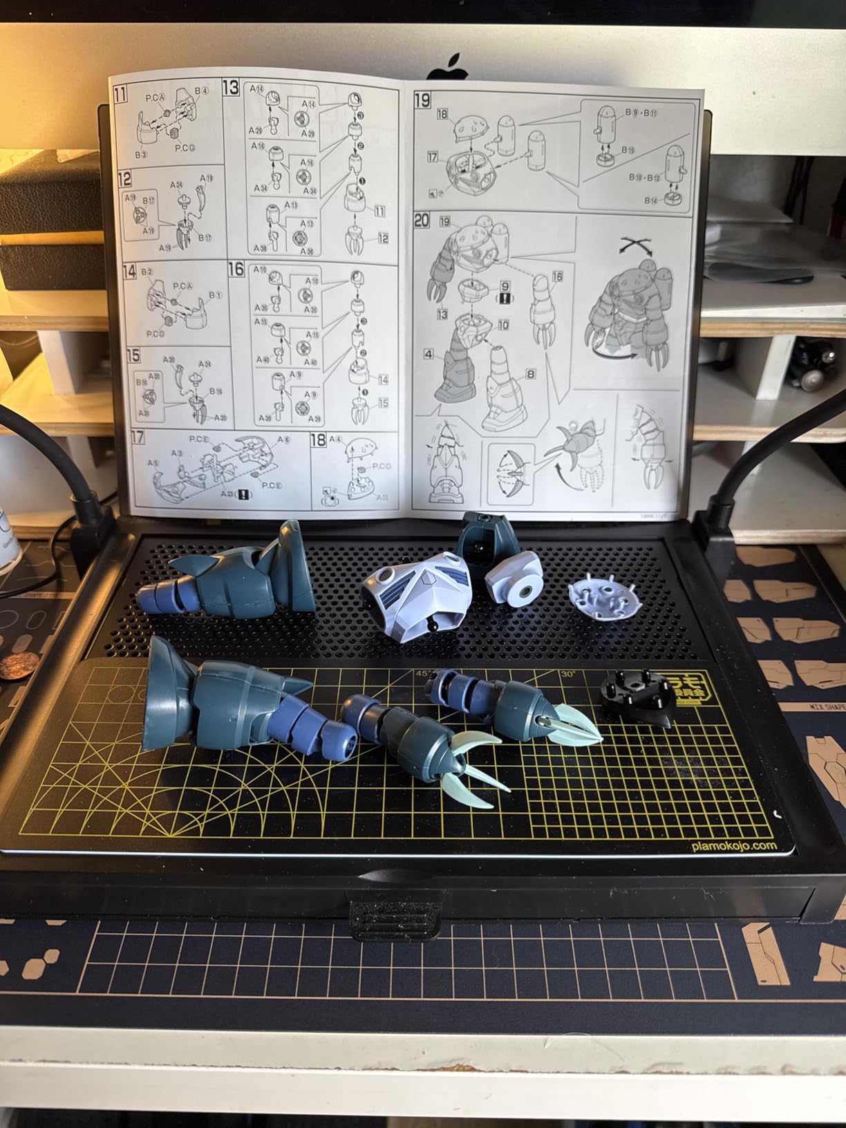 Model Building Kit, Portable Workbench for Cutting and Assembly, Model Kit Tools with LED Lights, Magnifiers, Plastic Storage Drawers, Pliers Holder, Gridded Adhesive Cut Mats, Display Panel customer photo 2