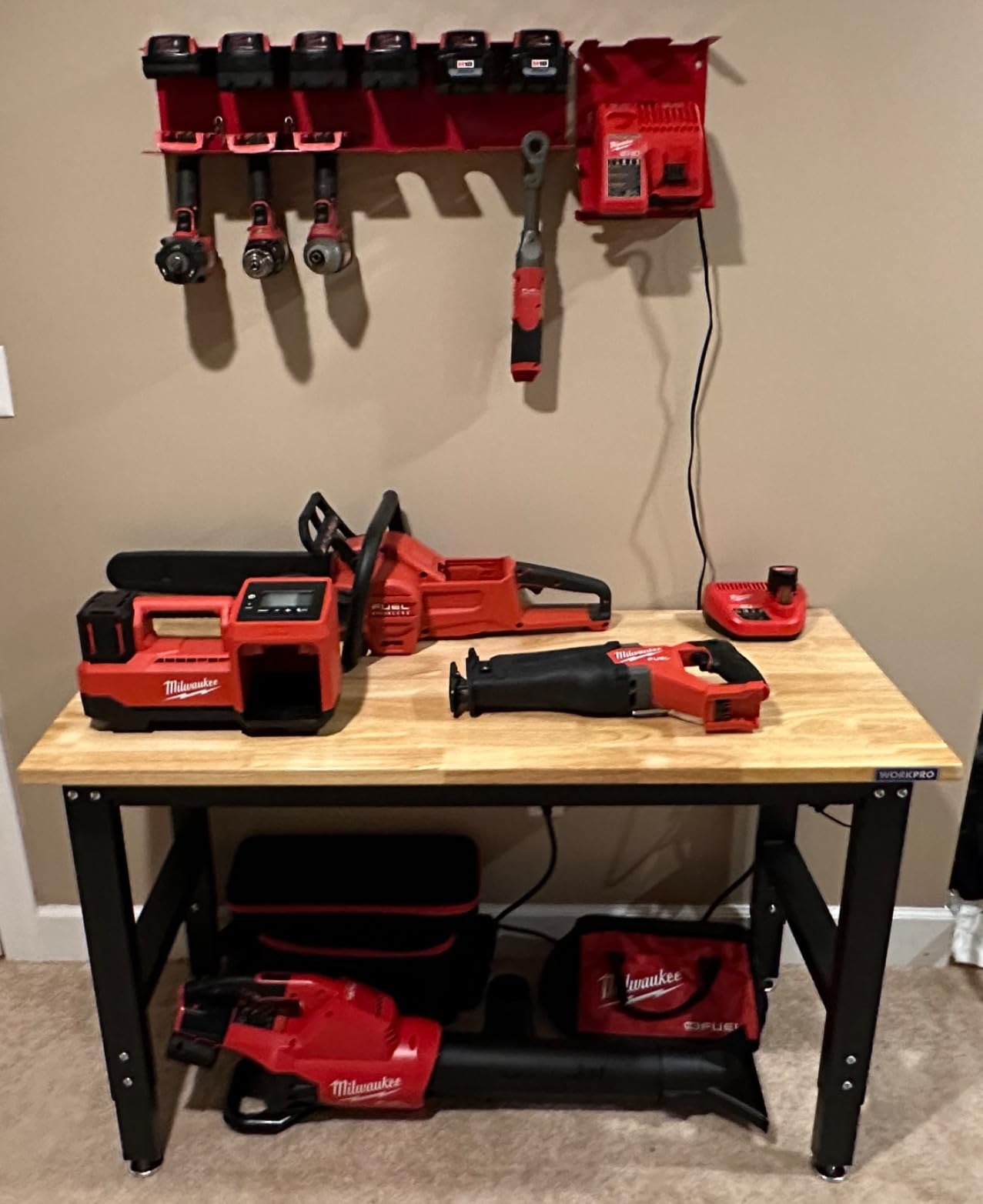 WORKPRO Adjustable Garage Workbench, 48