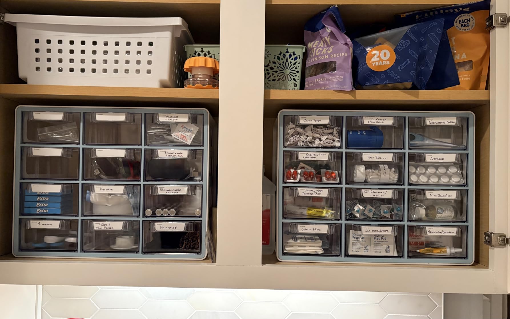 Blue Ginkgo 20-Drawer Storage Cabinet Organizer, Grey, Made in Korea | Stackable. Adjustable. Easy Visibility. customer photo 1