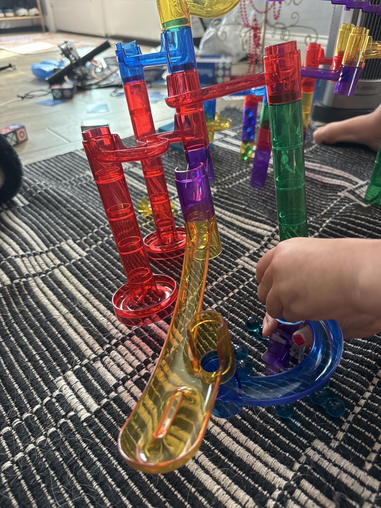 National Geographic Motorized Marble Run 150-Piece Building Set for Kids | Motorized Elevator, 30 Marbles, Storage Bag, Perpetual Motion Machine customer photo 1