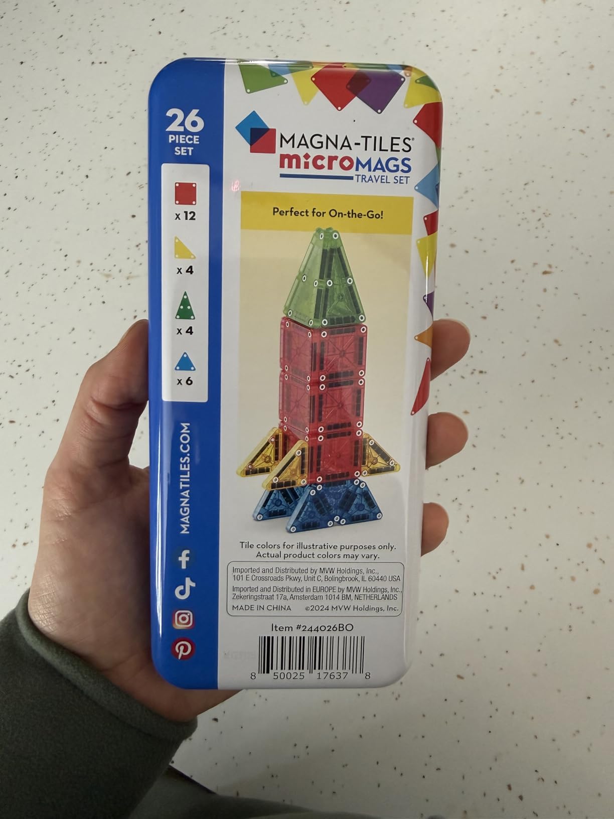 microMAGS 26-Piece Travel Magnetic Construction Set - Bold Colors, The Original Magnetic Building Brand customer photo 1