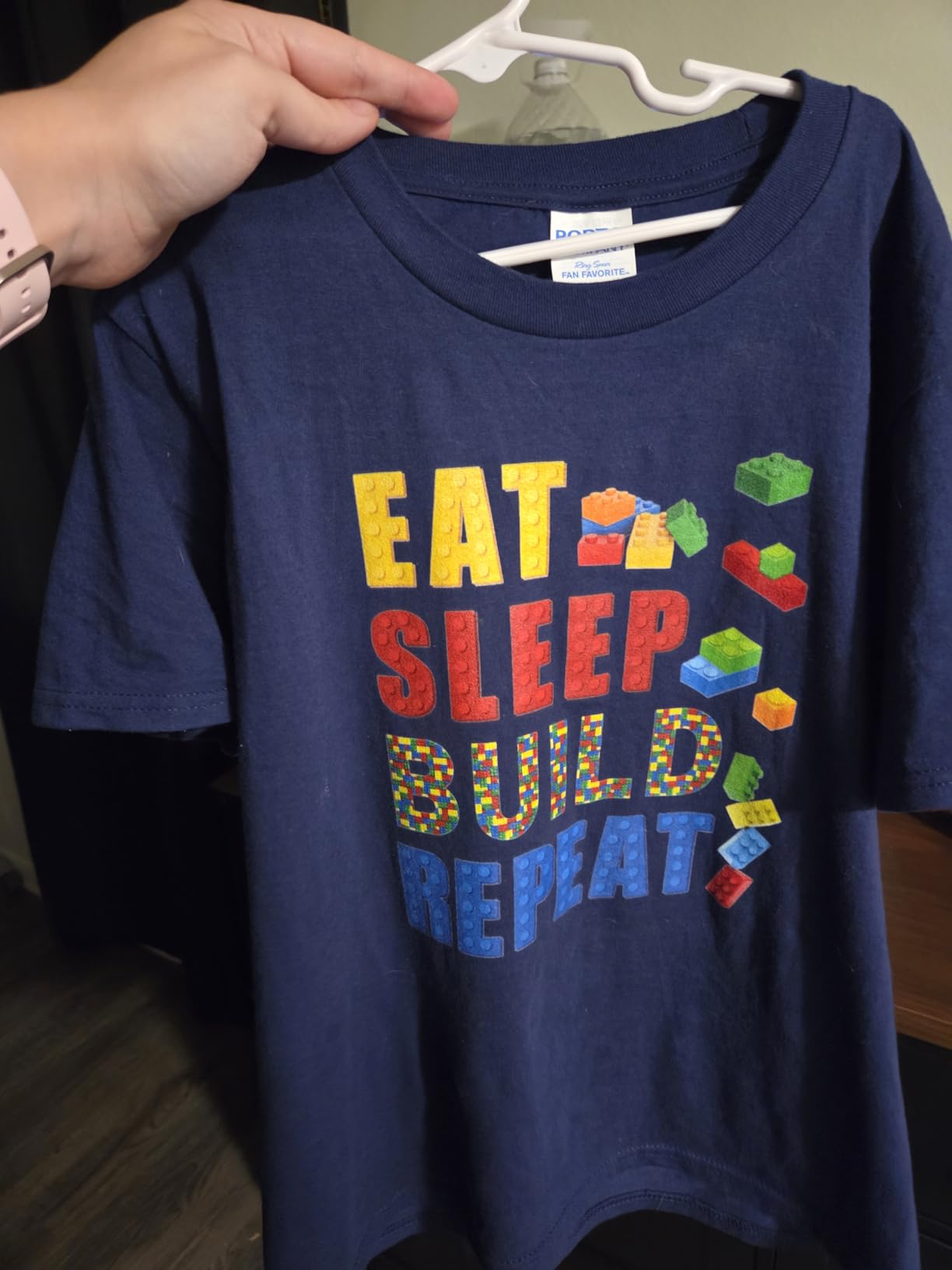 Eat Sleep Build Repeat Building Bricks Blocks Master Builder T-Shirt customer photo 1