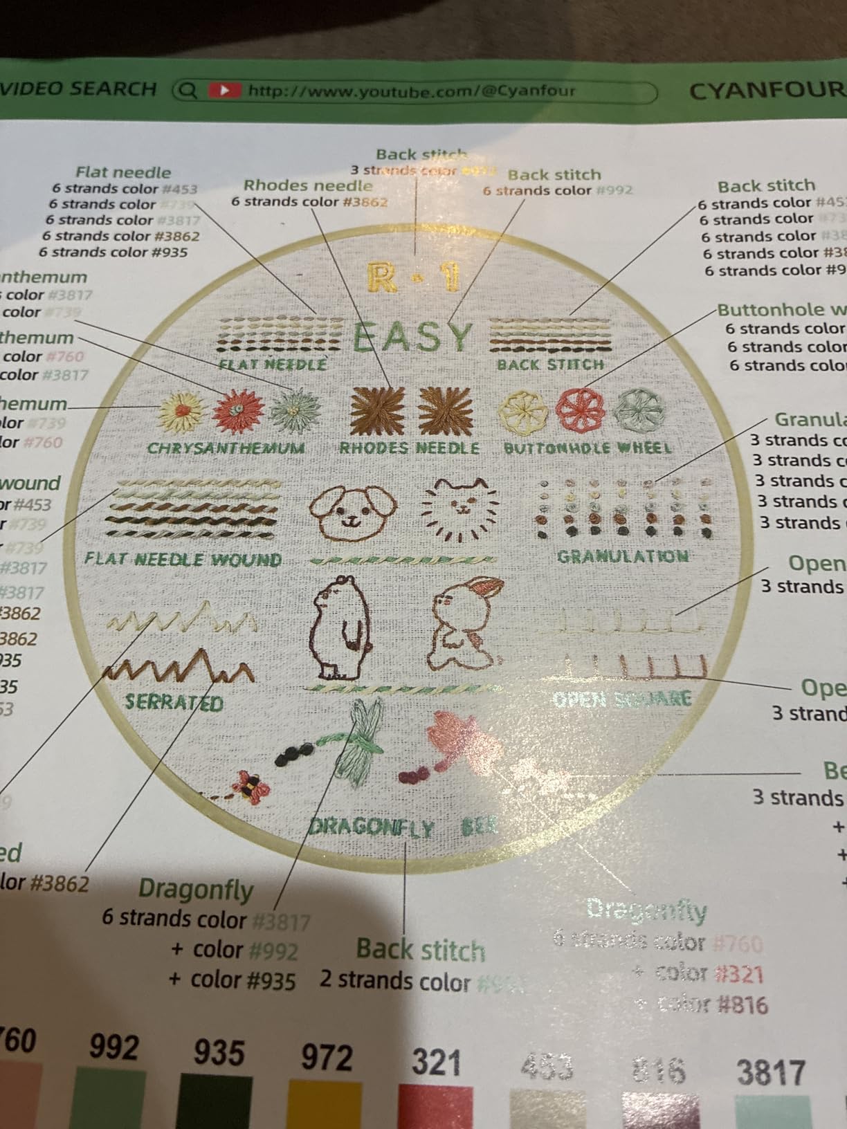 CYANFOUR Embroidery Kit for Beginners, 4 Stages to Learn 38 Stitches, with Step-By-Step Instructions and Clear Videos, Includes Multiple Accessories, Gift for Craft Lovers customer photo 2