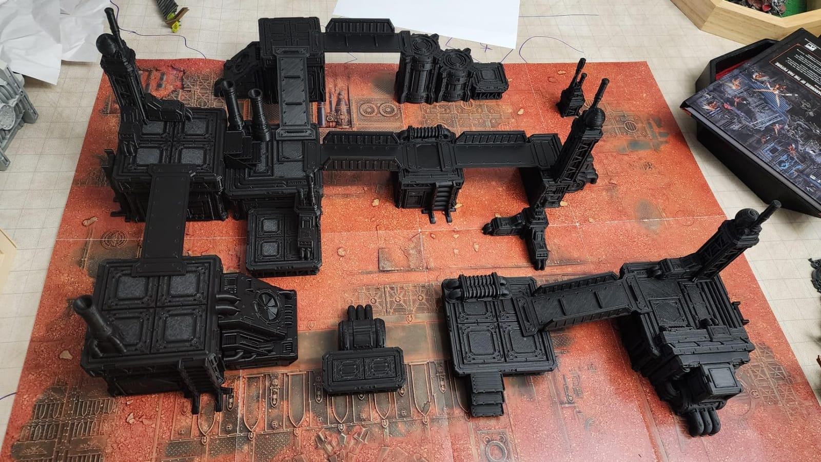 Industrial Terrain Set fits 40k and Kill Team. Wargaming Tabletop Scatter Terrain & Modular Scenery for 28mm and 32mm Games. Towers, Walkways, Ladders, Stairs, Antennas, Pipes customer photo 2