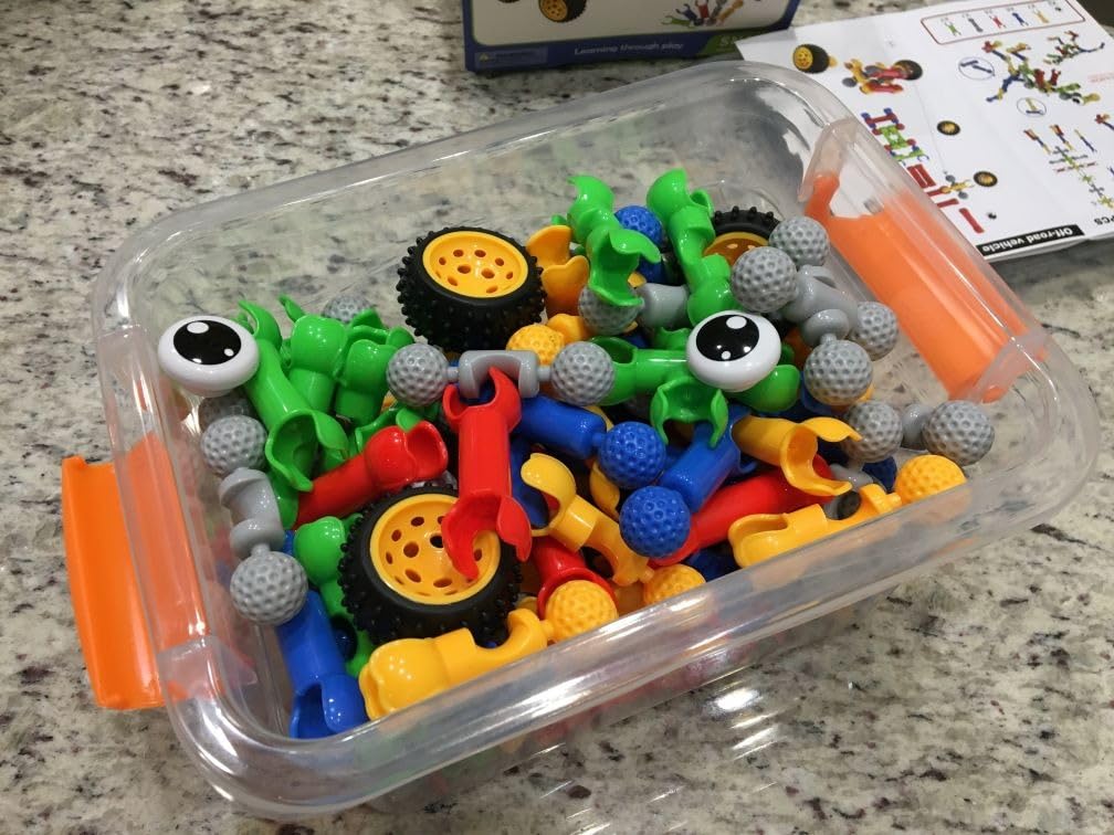 Qirptey Kids STEM Building Toys for 3 4 5 6 7 8+ Year Old | 125 Pcs Preschool Classroom STEM Activities, Portable Storage Box, Educational Engineering Creative Games customer photo 2