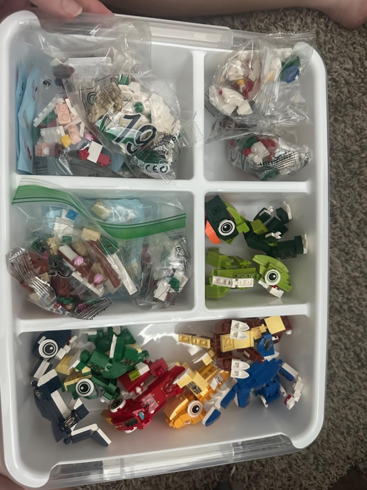 16L Organizers and lego storage Box with Removable Tray and lego building tray kids storage boxes Craft Box for Lego Art, Playdoh, Tool, Craft, Toy(Clear) customer photo 1