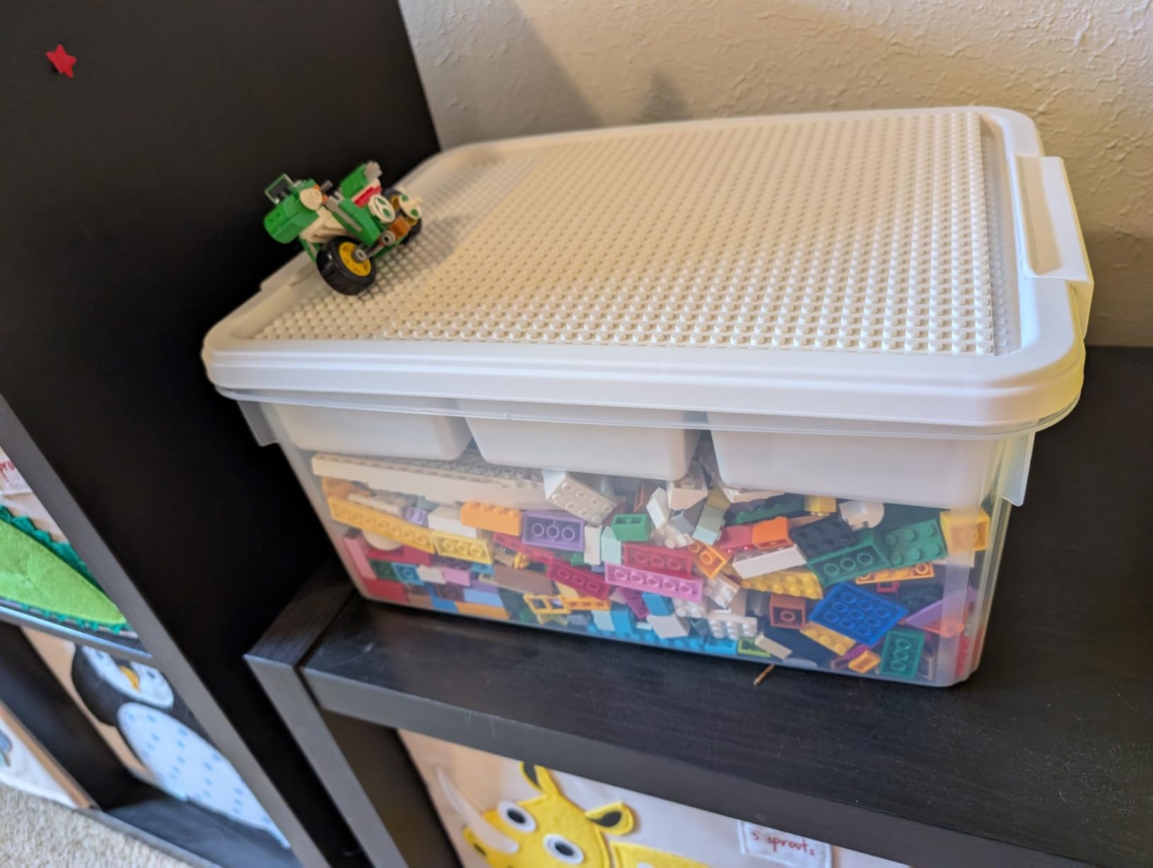 16L Organizers and lego storage Box with Removable Tray and lego building tray kids storage boxes Craft Box for Lego Art, Playdoh, Tool, Craft, Toy(Clear) customer photo 2