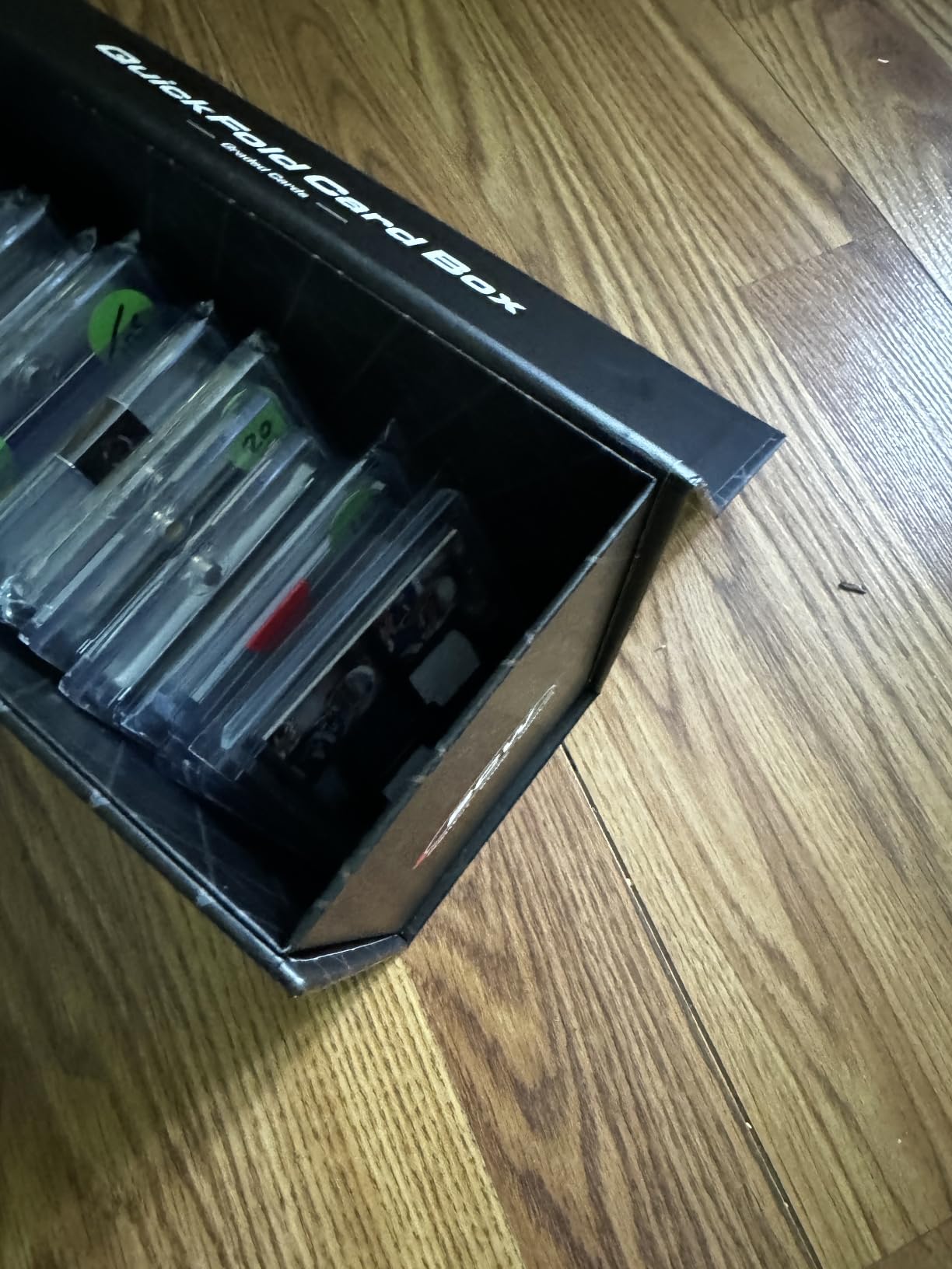 BCW QuickFold Graded Card Storage Boxes with Magnetic Lids, Black, 3 Pack | Each vertical box holds about 50 graded card slabs and assembles quickly with a strong magnetic lid for secure storage. customer photo 1