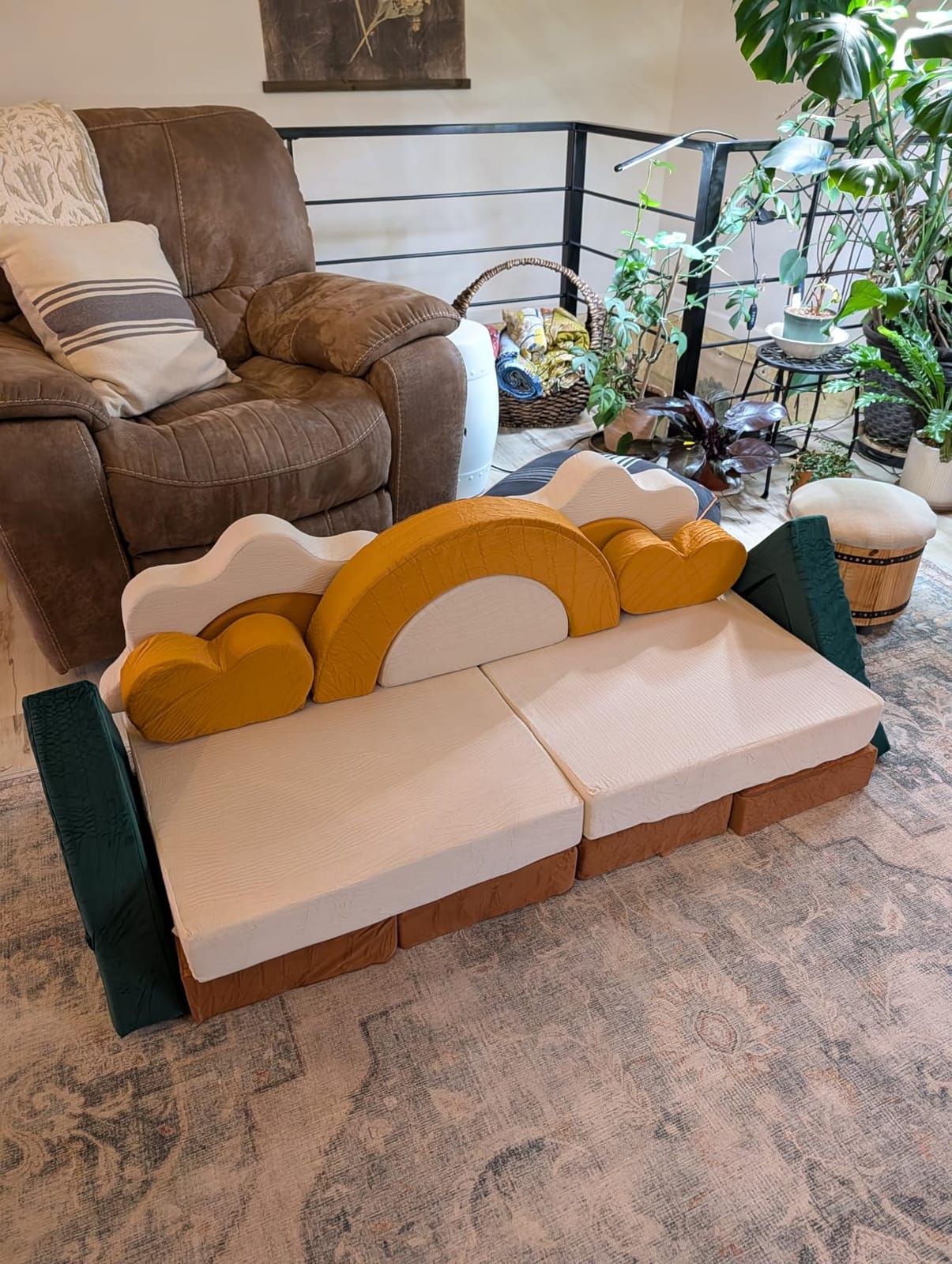 Erament 18PCS Modular Kids Play Couch - Jungle Theme Toddler Couch Building Fort, Convertible Sofa Multifunctional Kids Sofa, Toddler Baby Playroom/Bedroom Furniture for Playing, Sleeping customer photo 2