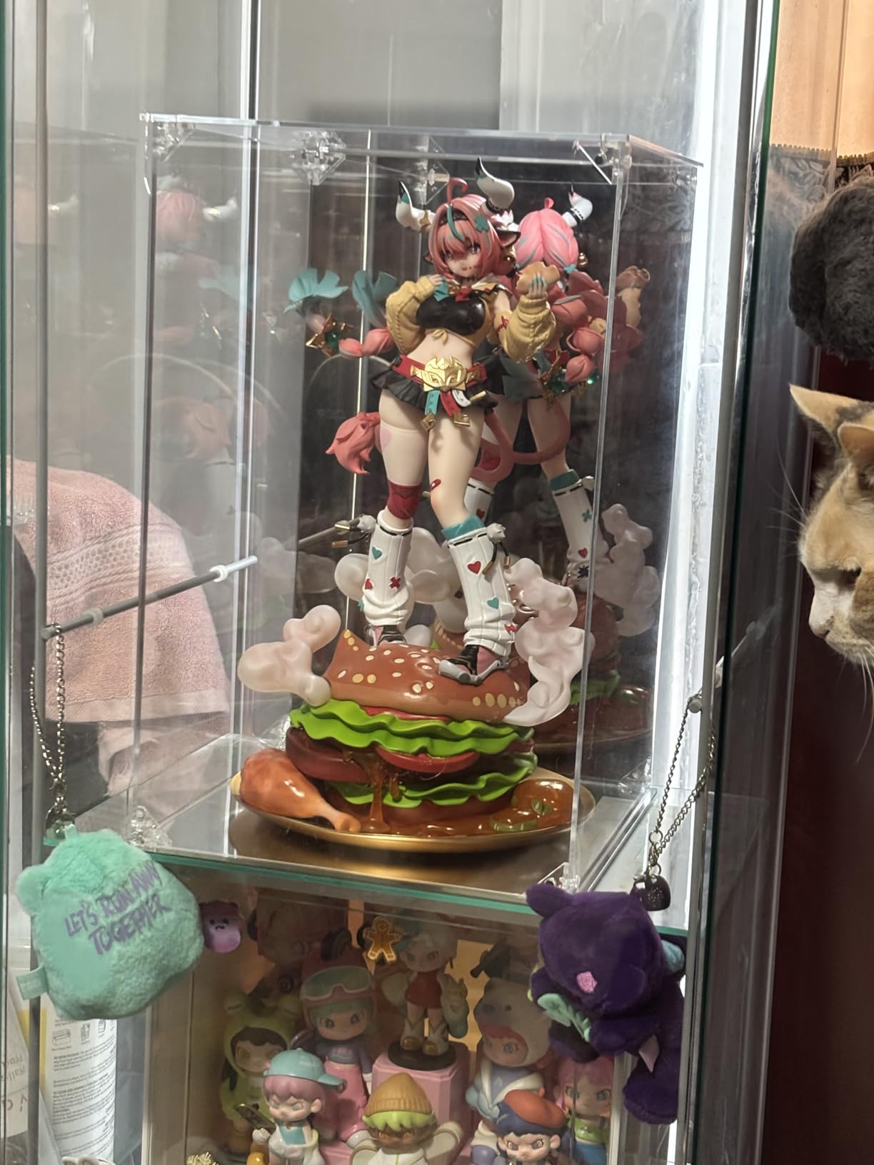 Clear Acrylic Display Case with Mirrored Back and Base, UV Protected Acrylic Box with Magnetic Door, Dustproof Display Box Showcase for Collectibles, Figures, Models, Toys (6x6x10inch) customer photo 1