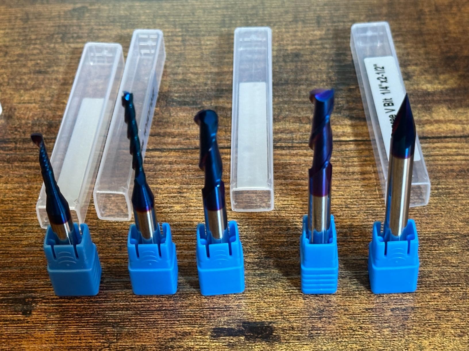 5 PCS CNC Router Bits Set 1/4 inch Shank Spiral Carbide End Mill | Multipurpose Router Bits for Engraving Sign Making Grooving Slots and Mortises, Beginner Bit Set customer photo 1
