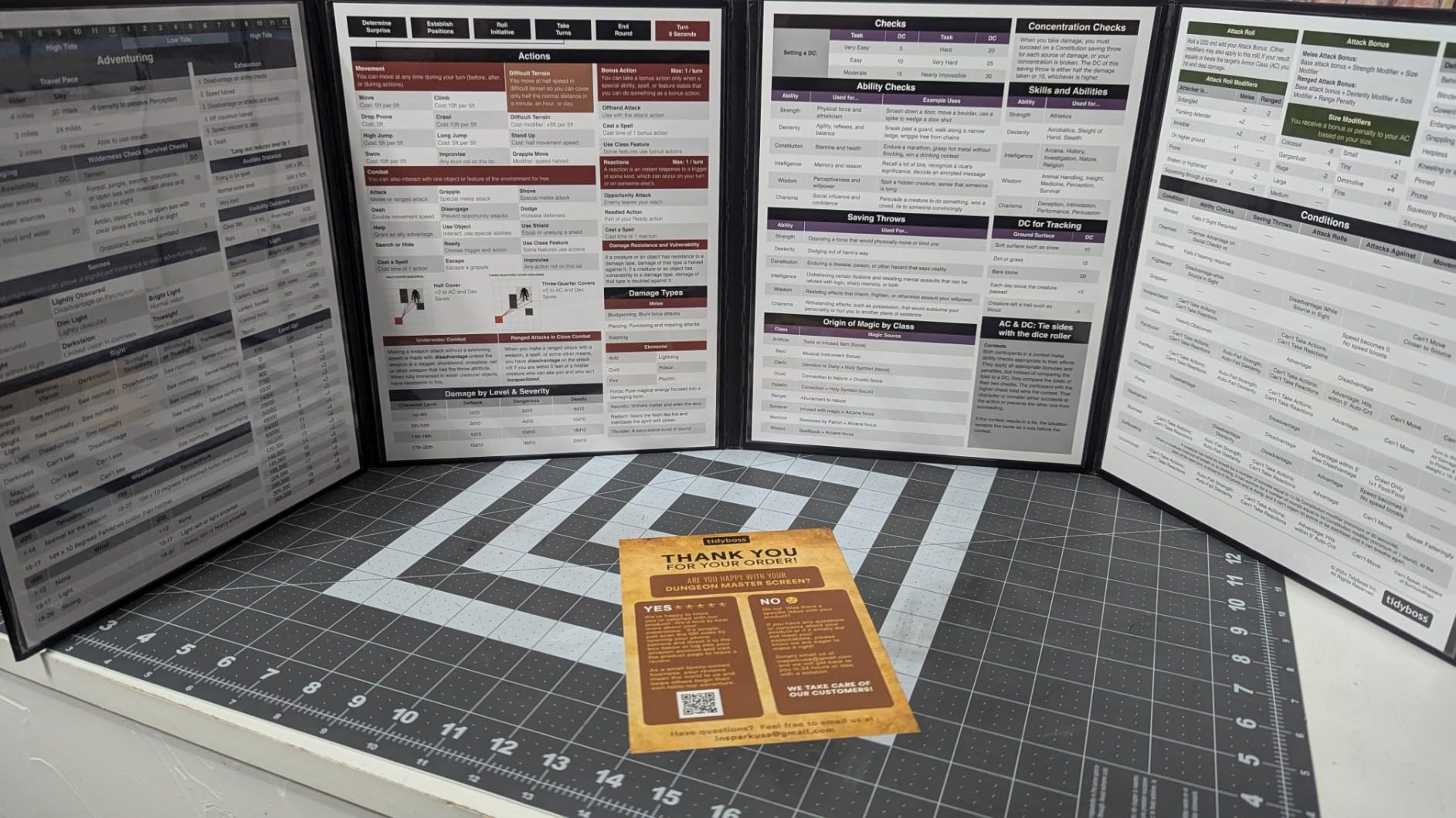 TIDYBOSS 4-Panel DM Screen | Customizable DND Dungeon Master Guide with Inserts for Dungeon Masters | D&D Starter Set | DND Starter kit d&d Accessories | DND Gifts | DND dm Supplies customer photo 1