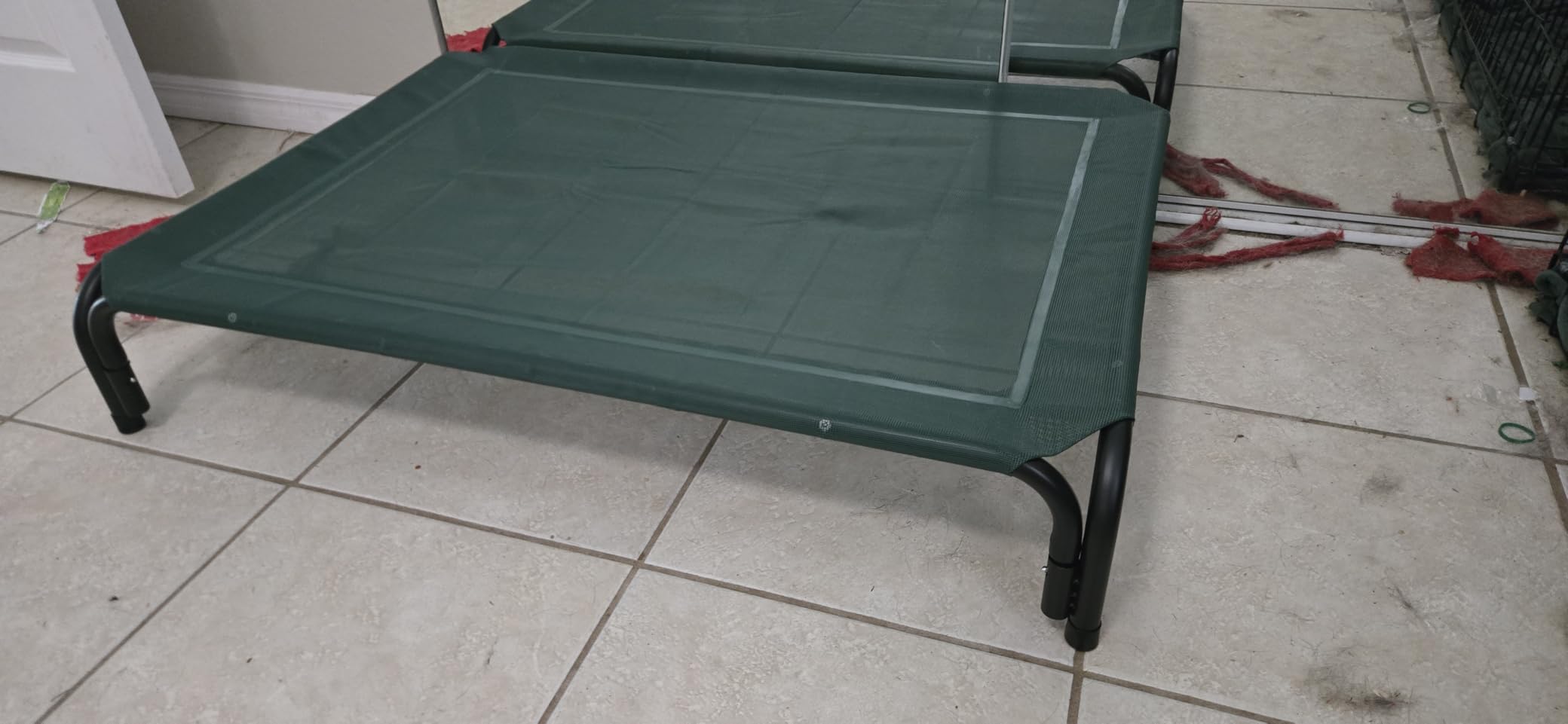 Elevated Dog Bed Raised Outdoor Dog Cot for Large Dogs, Installation Requires No Tools, Frame with Washable Cooling Breathable Mesh Anti-Slip Feet, Indoor Pet Bed, Black, 43.3 Inches customer photo 1