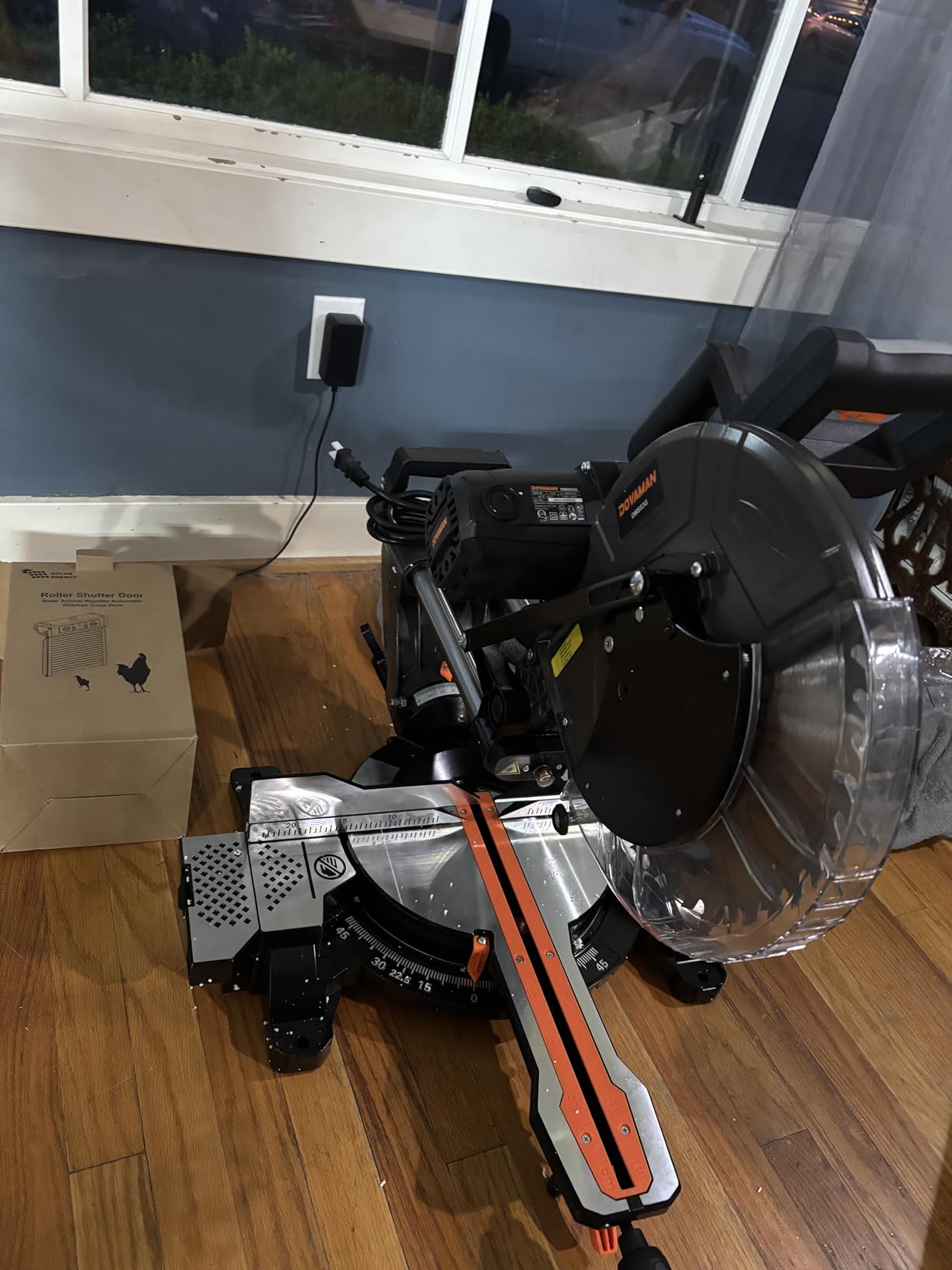 DOVAMAN 12-Inch Dual-Bevel Sliding Compound Miter Saw, 15-Amp | 3800 RPM motor with laser guide, 4.2 x 13 in max cut, 0-45° bevel & miter cut and 9 positive stops customer photo 1