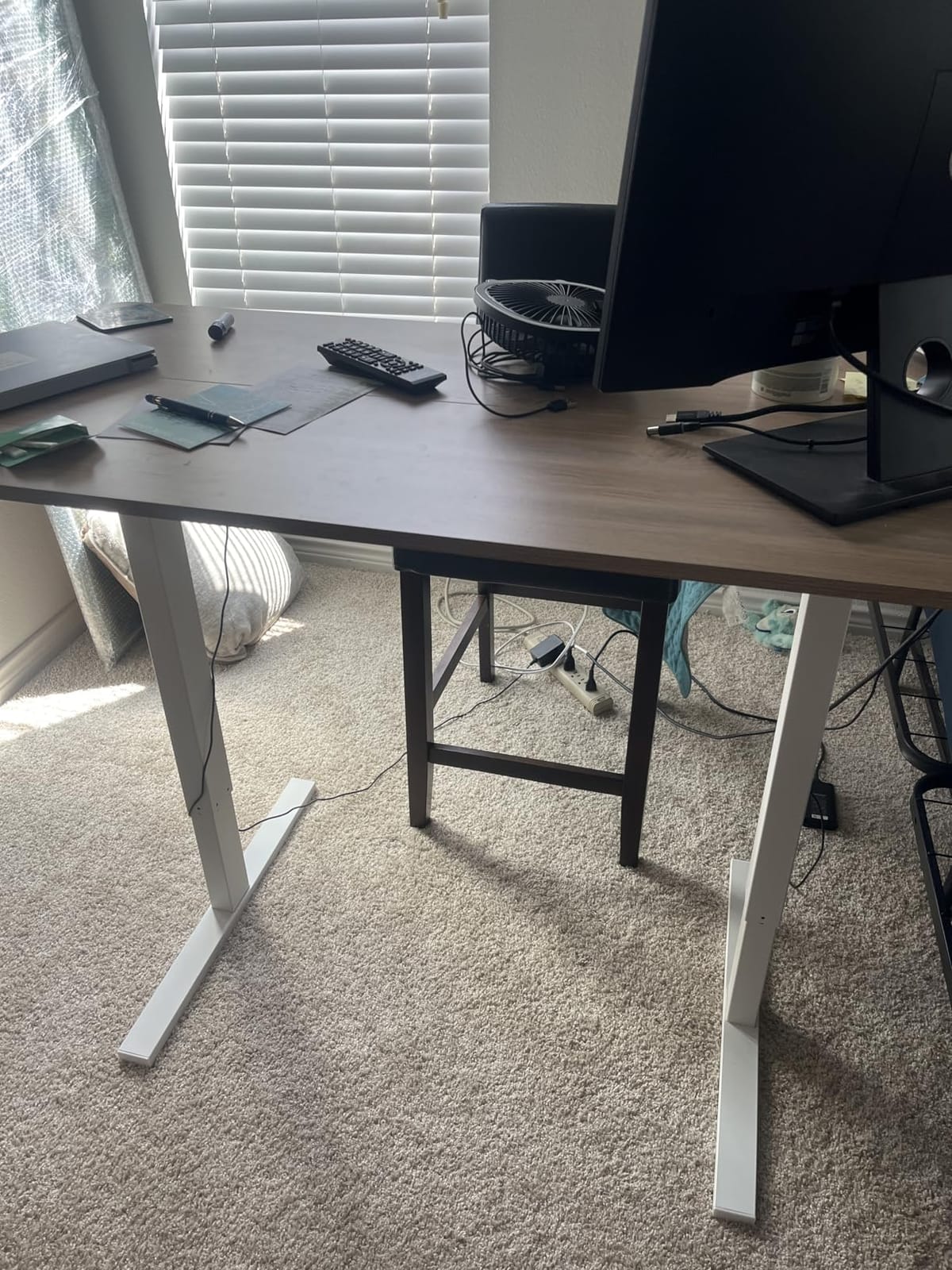 TIQLAB 48 X 24 Inch Height Adjustable Electric Standing Desk, Maple | Smooth Height Adjustment, 2 Memory Presets, One-Touch Control, Stable Steel Frame, 176 lbs Capacity, Easy Assembly customer photo 2