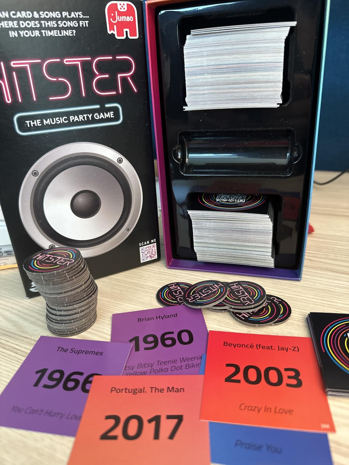 Jumbo Hitster - The Music Fun Party Quiz Card Game, 2-10 Players - 300 Plus Iconic Music Hits - Great for Adult and Family Game Night customer photo 1