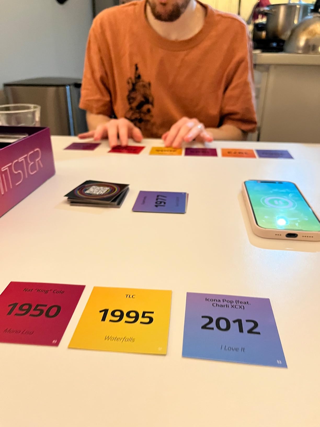 Jumbo Hitster - The Music Fun Party Quiz Card Game, 2-10 Players - 300 Plus Iconic Music Hits - Great for Adult and Family Game Night customer photo 2