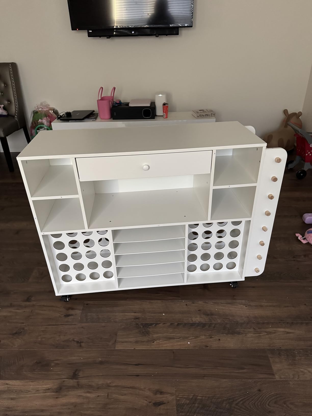 Craft Organization and Storage Cart Compatible with Cricut Machine, Rolling Craft Organizer With large drawer & 48 Vinyl Roll Holder customer photo 2