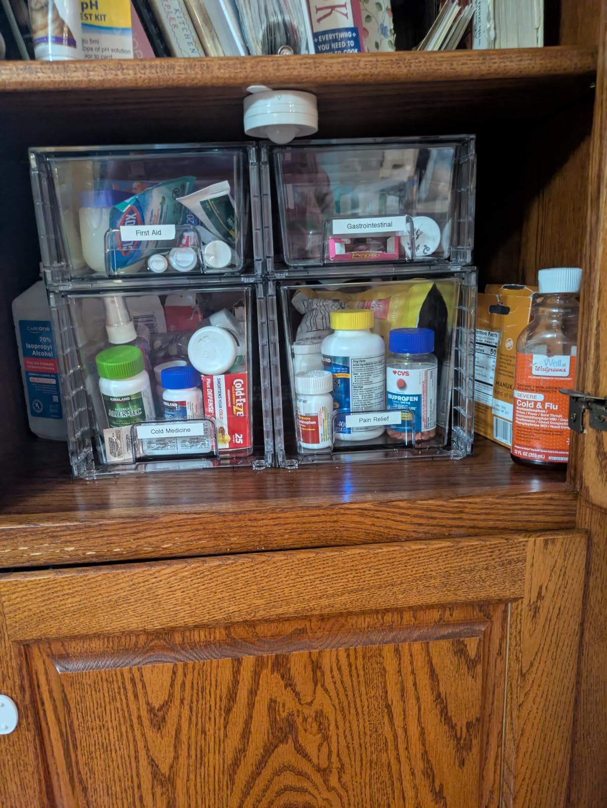 Vtopmart Clear Stackable Storage Drawers, 4 Pack Kitchen Cabinet Set | Medium and Small Pull-Out PET Drawers with Stackable Design for Kitchen Cabinets, Pantry, Under Sink, Medicine customer photo 2