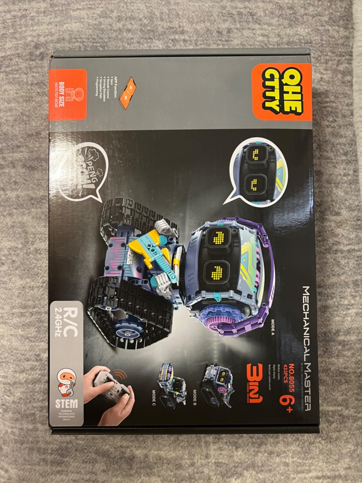 QHECTTY STEM Robot Building Kit for Kids 6-14, 3in1 Remote & APP Controlled STEM Rock Robot/Truck/Road Roller Building Toys for Kid, 433 Pcs Building Blocks Set Birthday Xmas Gift Ideas for Boys Girls customer photo 2