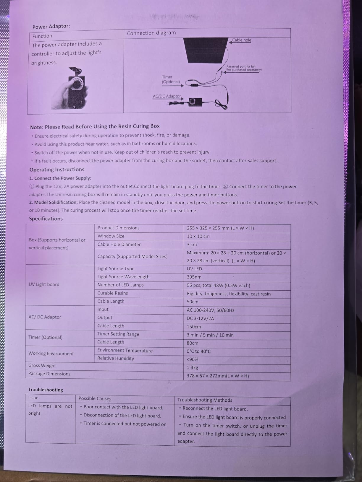Upgrade UV Resin Curing Box with Adjustable Brightness 48W 395nm UV Curing Light Smart Time Control UV Cure Station DIY Curing Enclosure customer photo 1