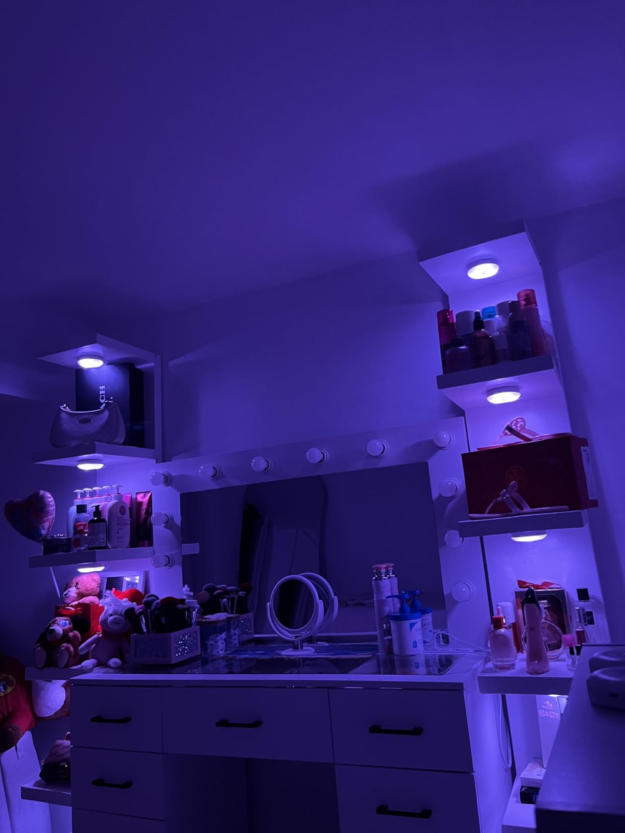 EZVALO RGB Under Cabinet Puck Lights with Remote, Motion Sensor Lights | Matte Black, 6-Pack with Remote, Rechargeable, Wireless, 3 Color Temps, 12 RGB Colors, Magnetic, Dimmable, Timer, for Counter, Closet, Shelf customer photo 2