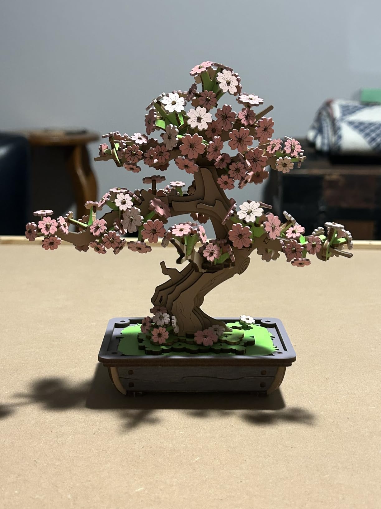 Rolife 3D Wooden Puzzle Flower for Adults, DIY Sakura Bonsai Tree Plants for Home Table Decor, Creative Cherry Blossom Crafts Birthday Model Building Kits Toys customer photo 1