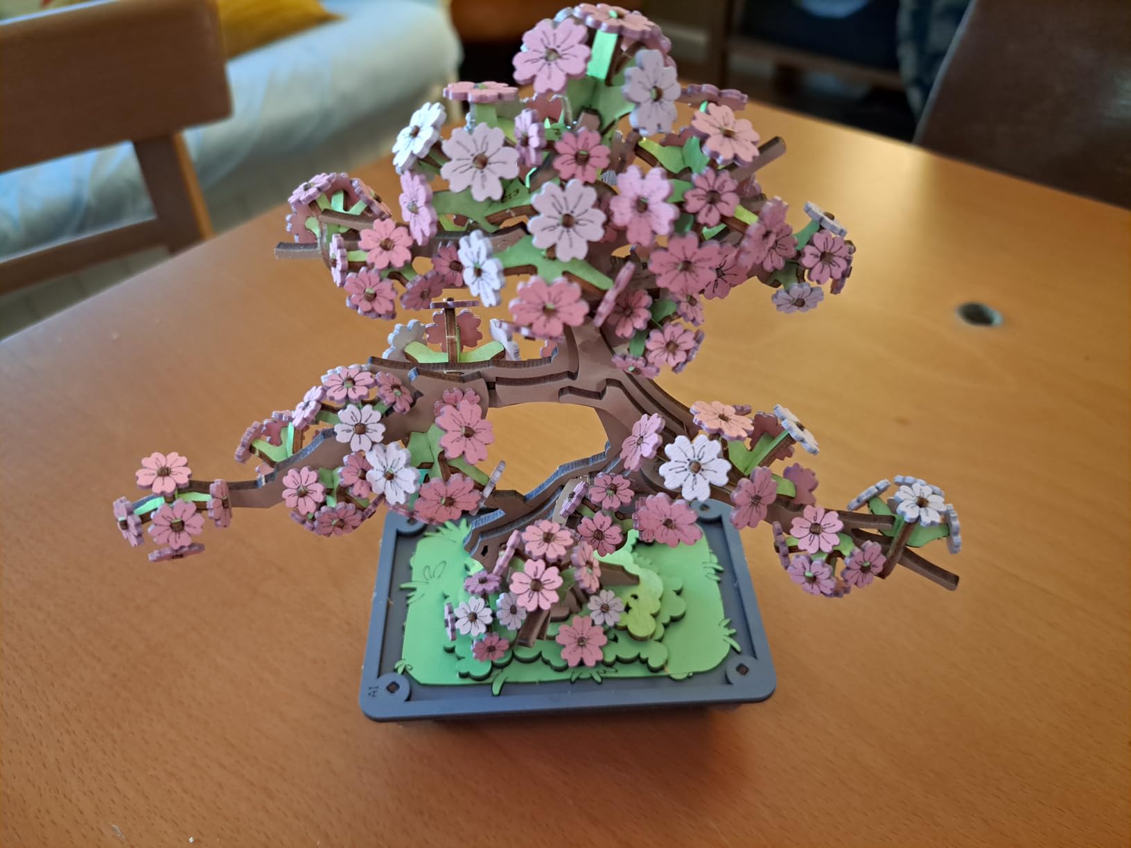 Rolife 3D Wooden Puzzle Flower for Adults, DIY Sakura Bonsai Tree Plants for Home Table Decor, Creative Cherry Blossom Crafts Birthday Model Building Kits Toys customer photo 2